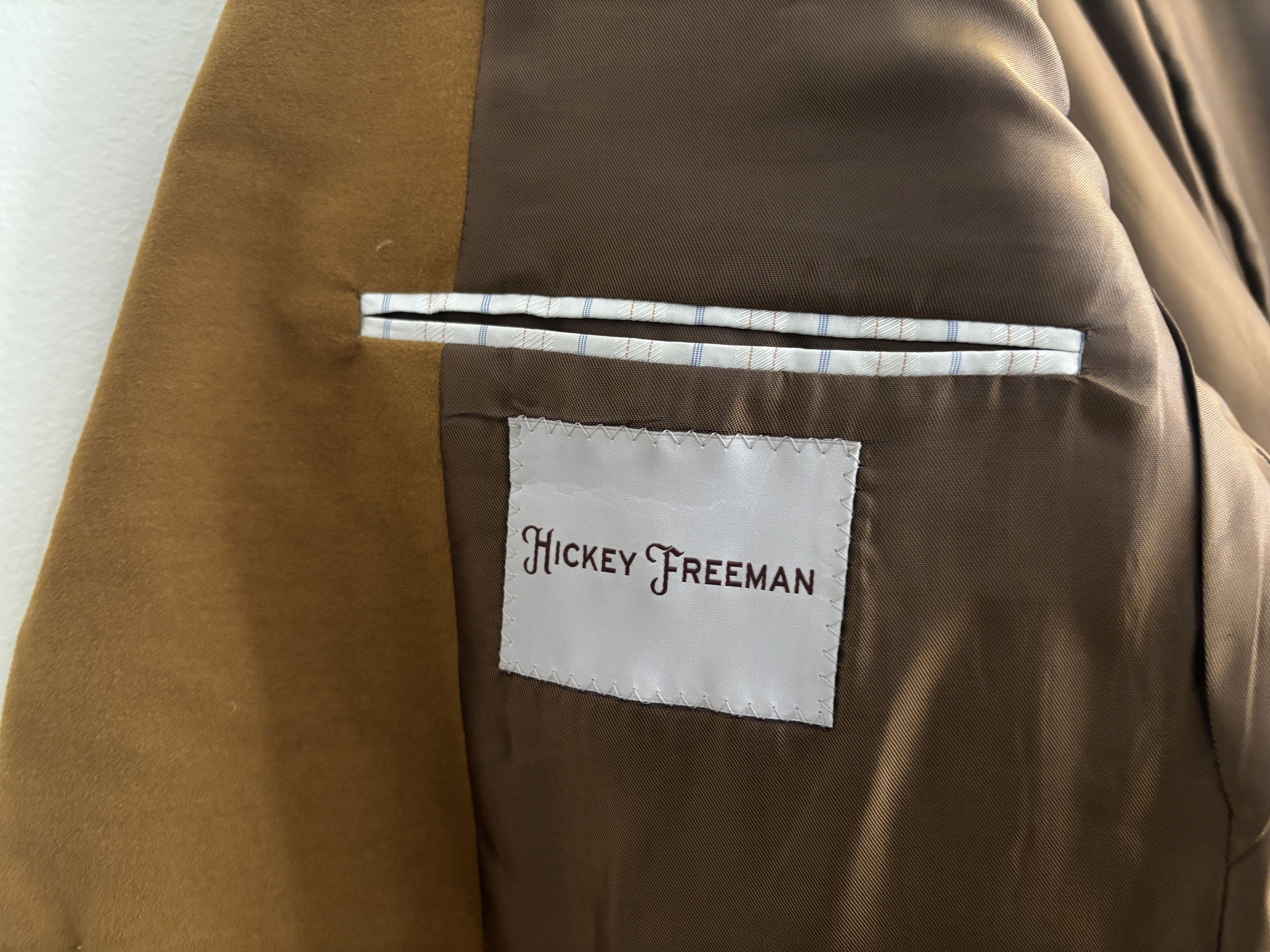 Hickey Freeman $1100 Tan/ Brown Cotton Velvet Sport Coat - 40 Size 40R - 7 Thumbnail