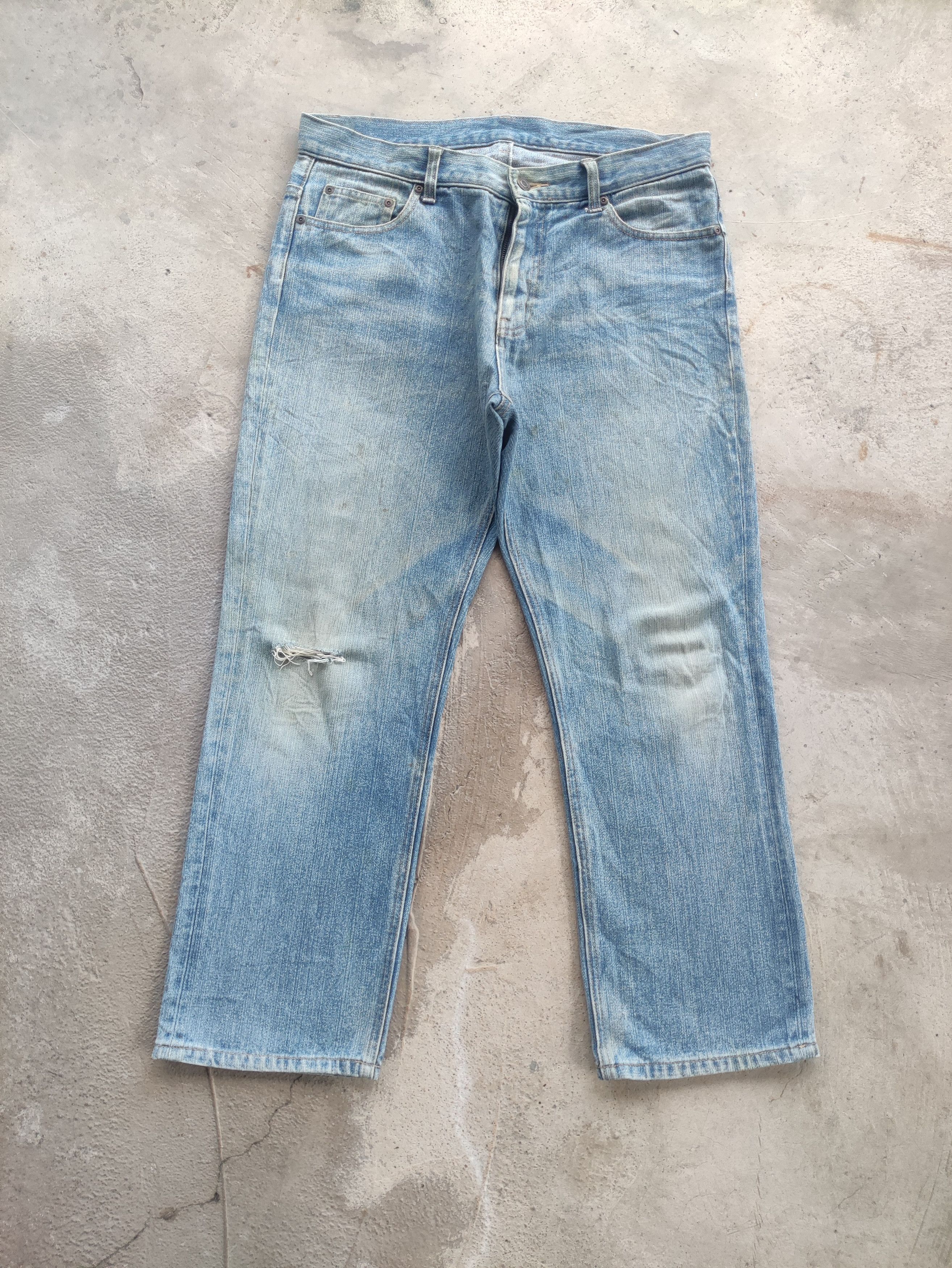 Vintage Japanese Jean Distressed Faded Denim