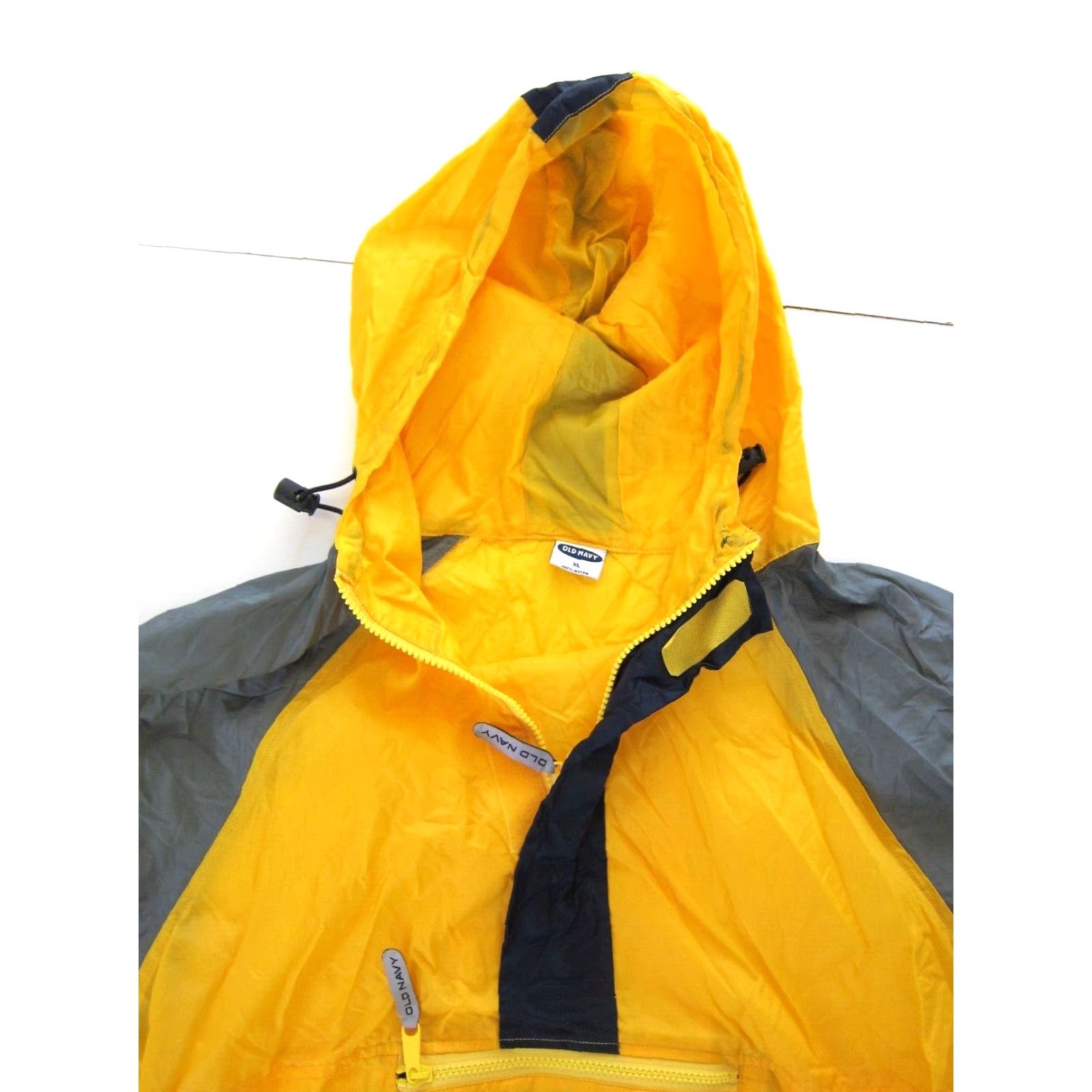 Old Navy Vtg Old Navy 100% Nylon Yellow Grey Pocket Cargo Hooded Windbreaker Jacket XL Size US XL / EU 56 / 4 - 4 Thumbnail