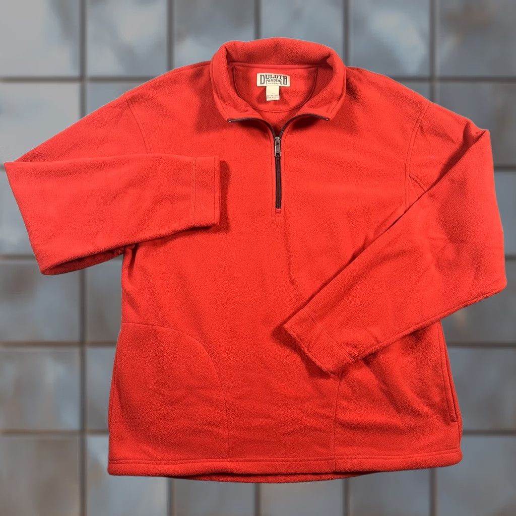 CO Duluth Sweatshirt Pullover 1/4 Zip Red L Mens Regular Outdoor Base Layer Logo Sleeve Long Zip Closed Pattern Solid Size US L / EU 52-54 / 3 - 1 Thumbnail