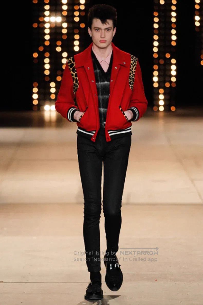 Saint Laurent Paris Saint Laurent Paris Red Leopard Print Baseball Jacket Size US S / EU 44-46 / 1 - 6 Thumbnail