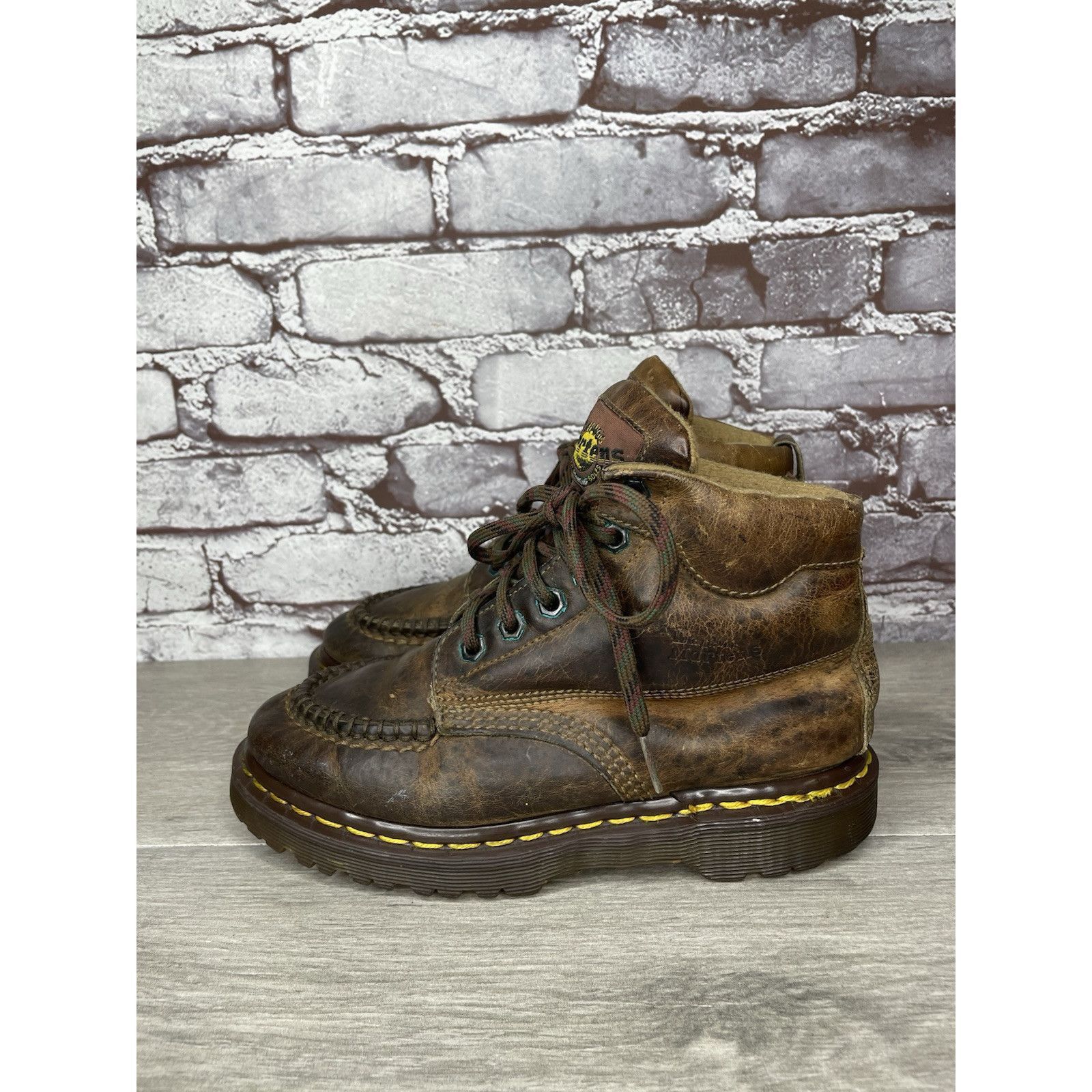 Dr. Martens VTG Dr Doc Martens Brown Leather Lace Up Boots Unisex Sz 4UK Size US 5 / IT 35 - 13 Thumbnail