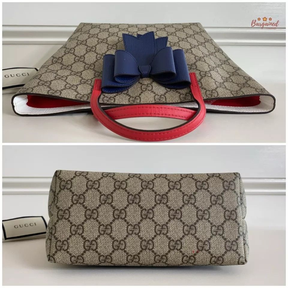 Gucci GUCCI Brown GG Supreme Monogram Leather Bow Children's Tote Size ONE SIZE - 11 Thumbnail