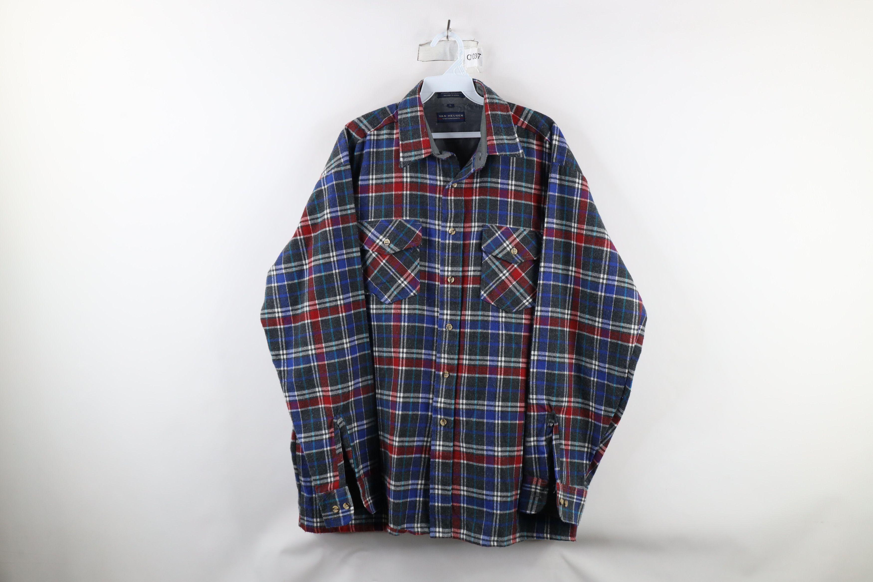 Vintage Vintage 70s Streetwear Pocket Collared Button Shirt Plaid Size US L / EU 52-54 / 3 - 1 Thumbnail