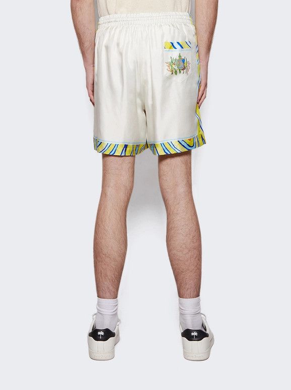 Casablanca o1mle0326 Drawstring Silk Shorts Aquatique Whitge in White Size US 32 / EU 48 - 5 Thumbnail