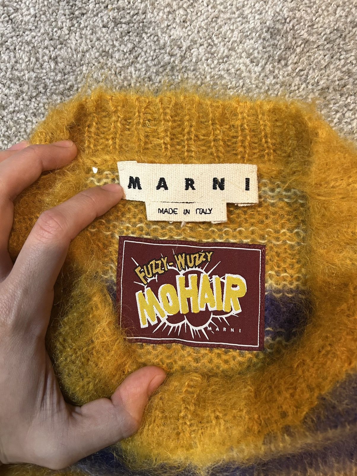 Marni Marni mohair fuzzy wuzzy sweater blue and yellow Size US L / EU 52-54 / 3 - 3 Thumbnail
