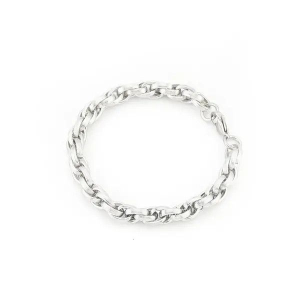 Jewelry Silver Chain Link Bracelet, Chunky Men's Bracelet Size ONE SIZE - 4 Thumbnail