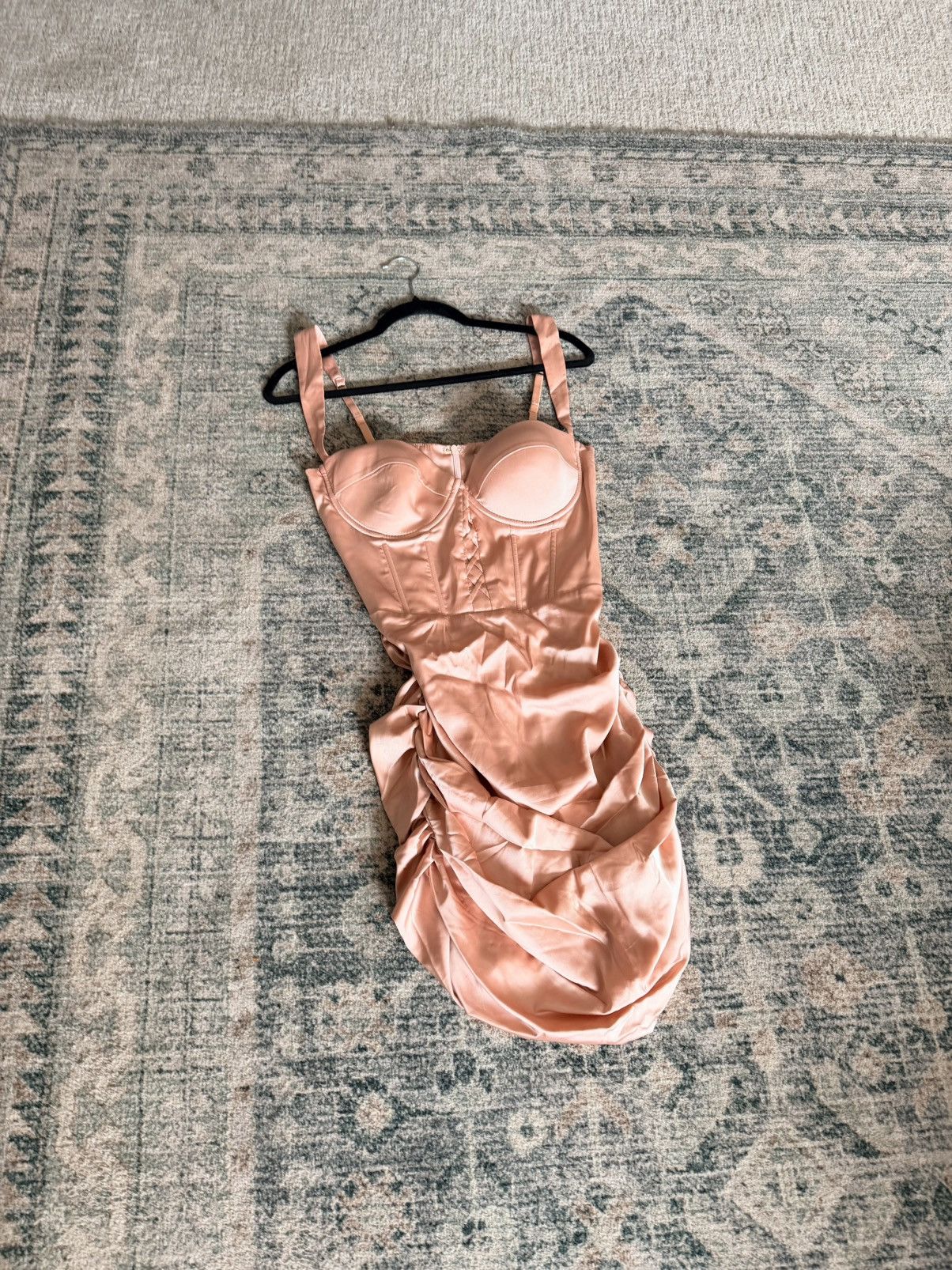 Other Oh Polly baby pink satin sweetheart corset mini dress 10 Size L / US 10 / IT 46 - 6 Thumbnail