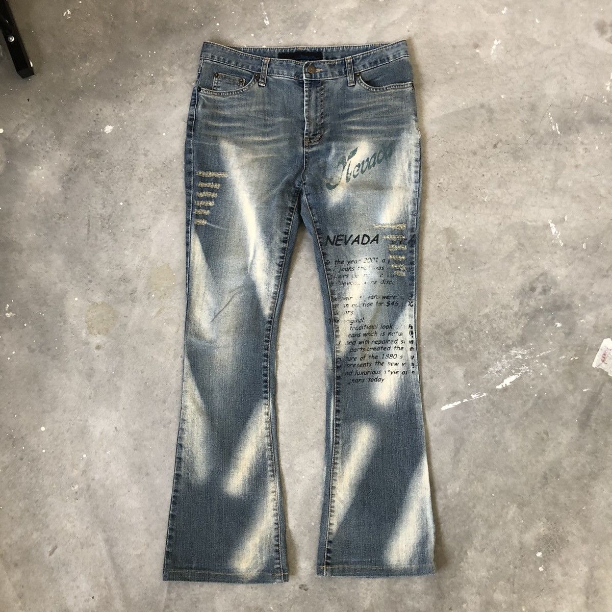 Japanese Brand Vintae Bluejam Poem flare jeans 🍒 Size US 33 - 1 Thumbnail