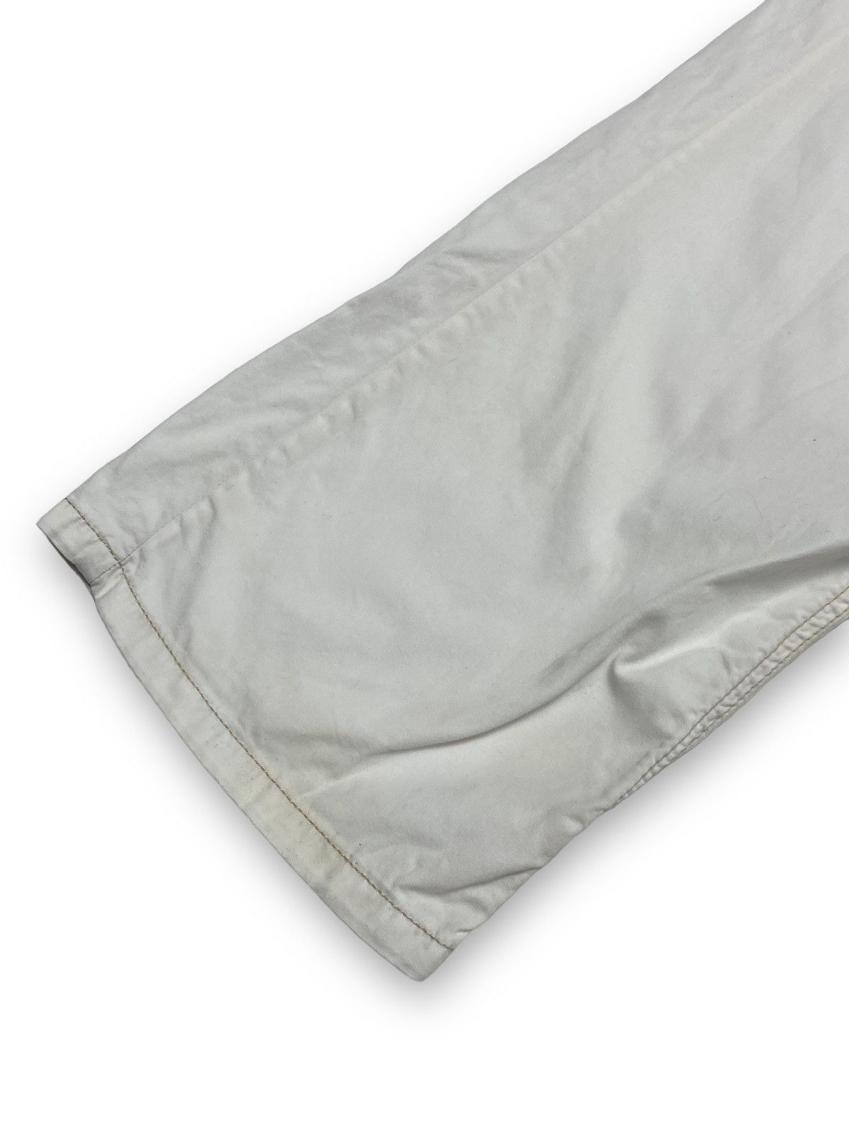Armani 00s Vintage ARMANI White Pants Avant Garde Big Logo Size US 33 - 4 Thumbnail