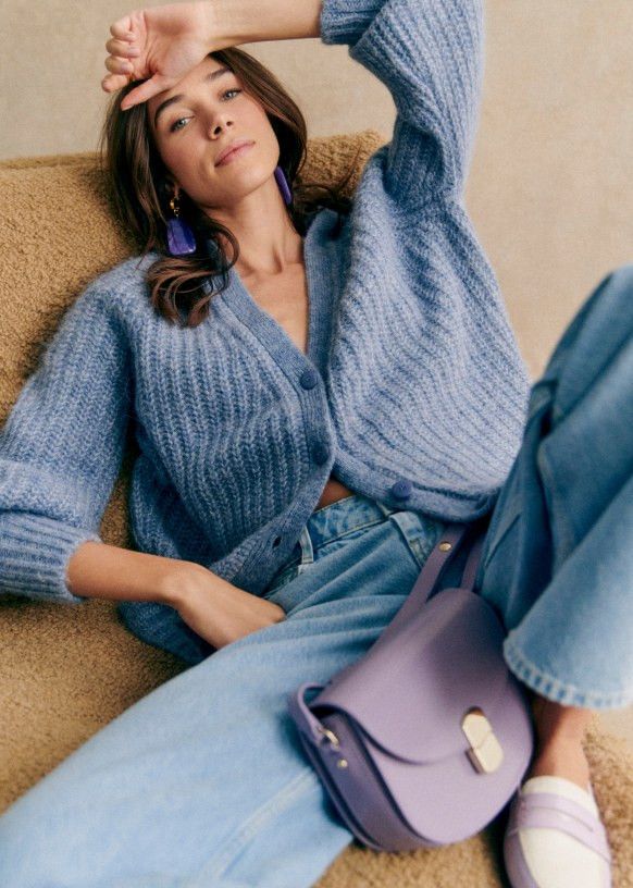 Sezane SEZANE Basile Alpaca Wool Cardigan Blue Size S Size S / US 4 / IT 40 - 2 Thumbnail