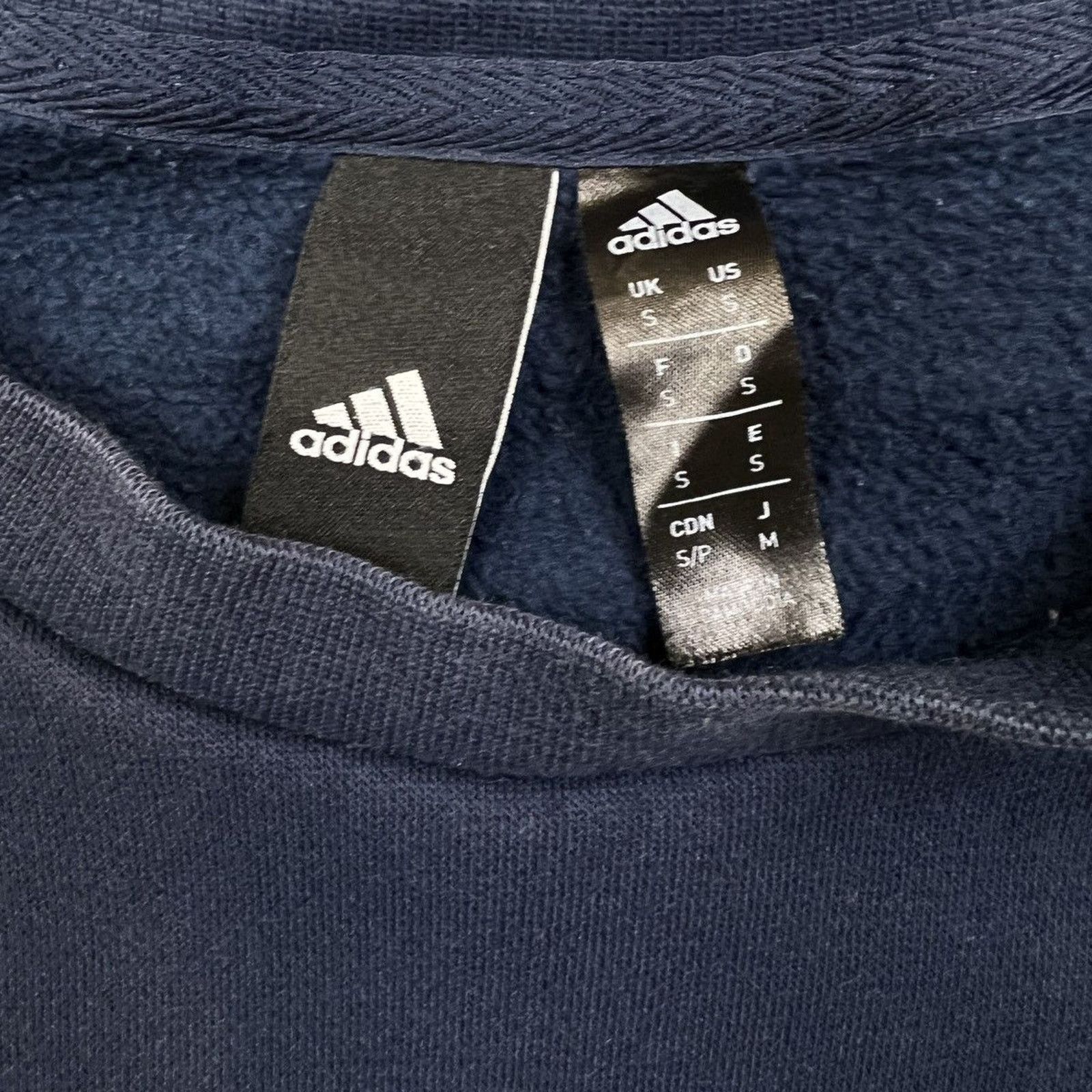 Adidas × Vintage Adidas Sweatshirt Essential 3 Stripe Spell Out Pullover Crew Size US S / EU 44-46 / 1 - 4 Thumbnail
