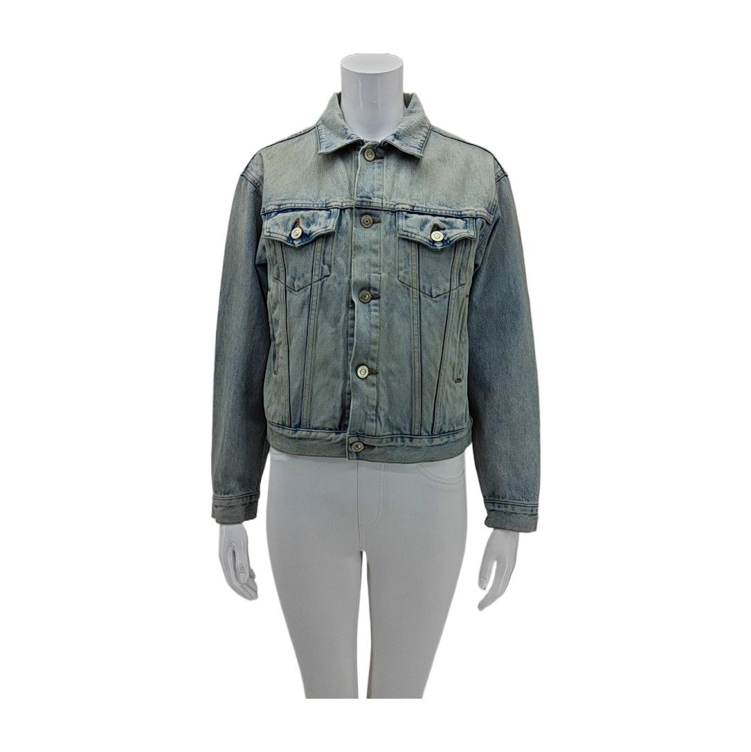 Balenciaga Balenciaga Rhinestone Logo Denim Jacket Size 36 Size XS / US 0-2 / IT 36-38 - 1 Thumbnail