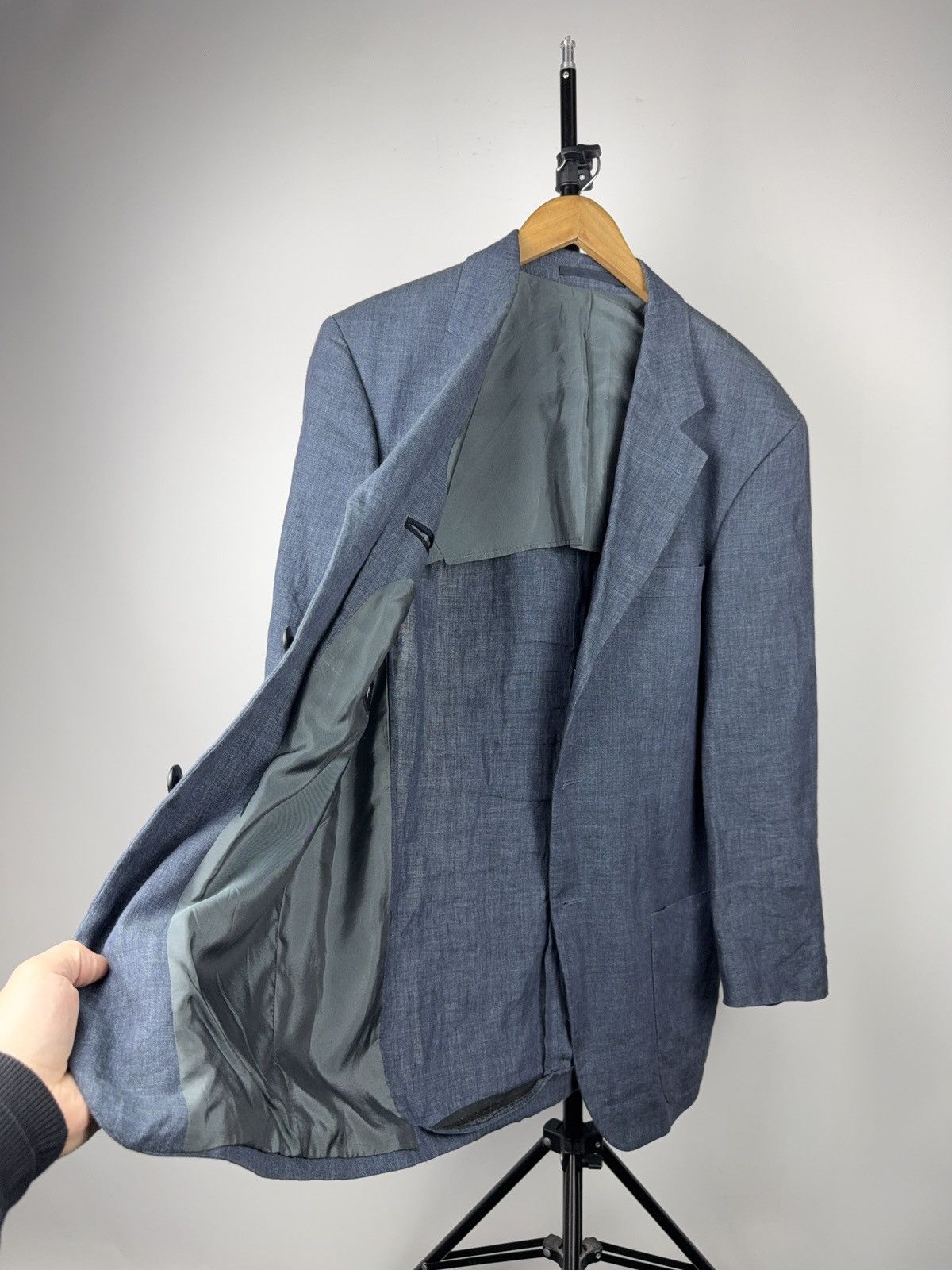 Hugo Boss Luxury Boss Hugo Boss Linen Blazer Maputo Blue 3 Button EU50 Size 40R - 14 Thumbnail
