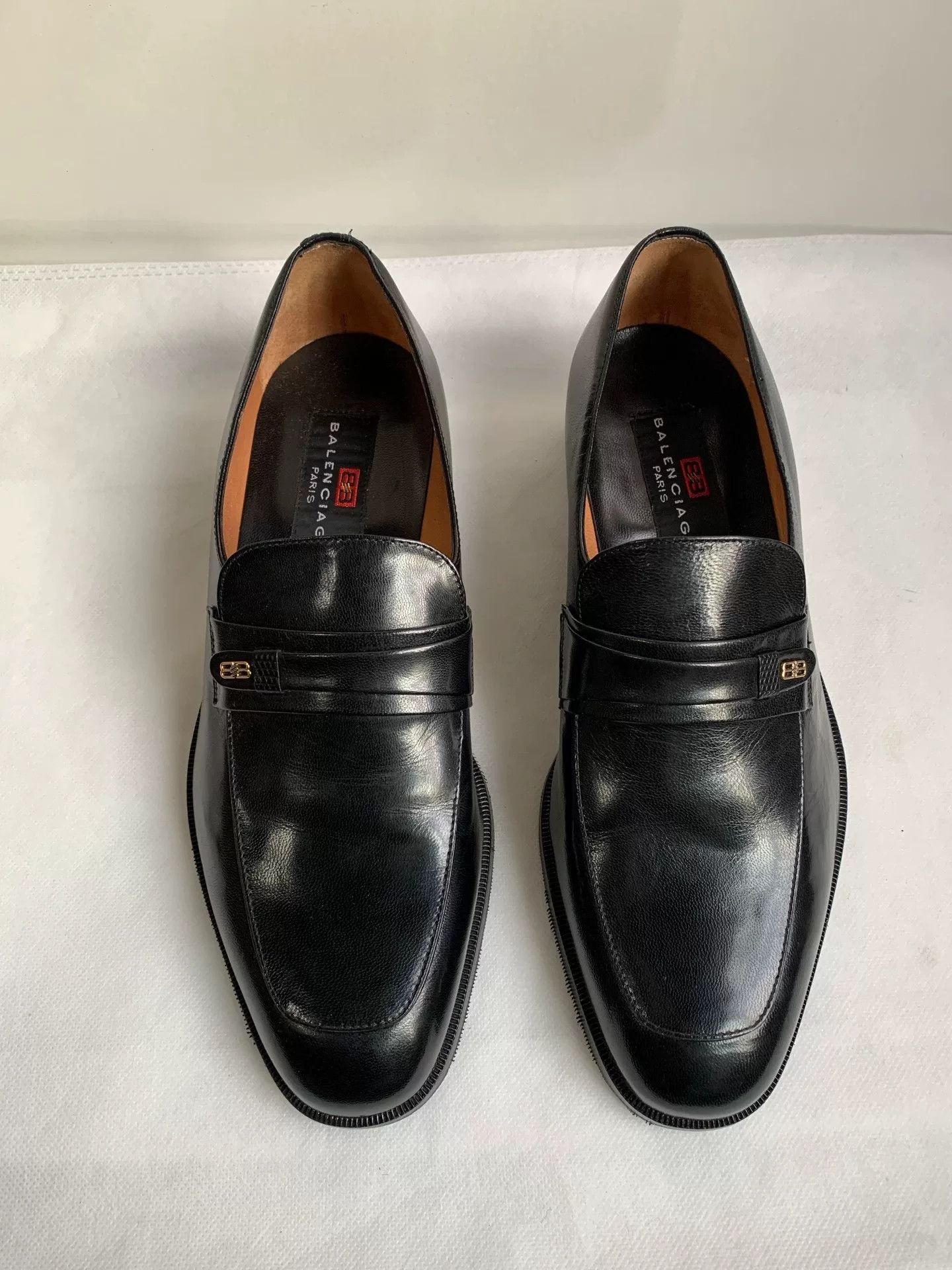Balenciaga Balenciaga Men's Black Classic Leather Shoes Size US 8 / EU 41 - 1 Thumbnail