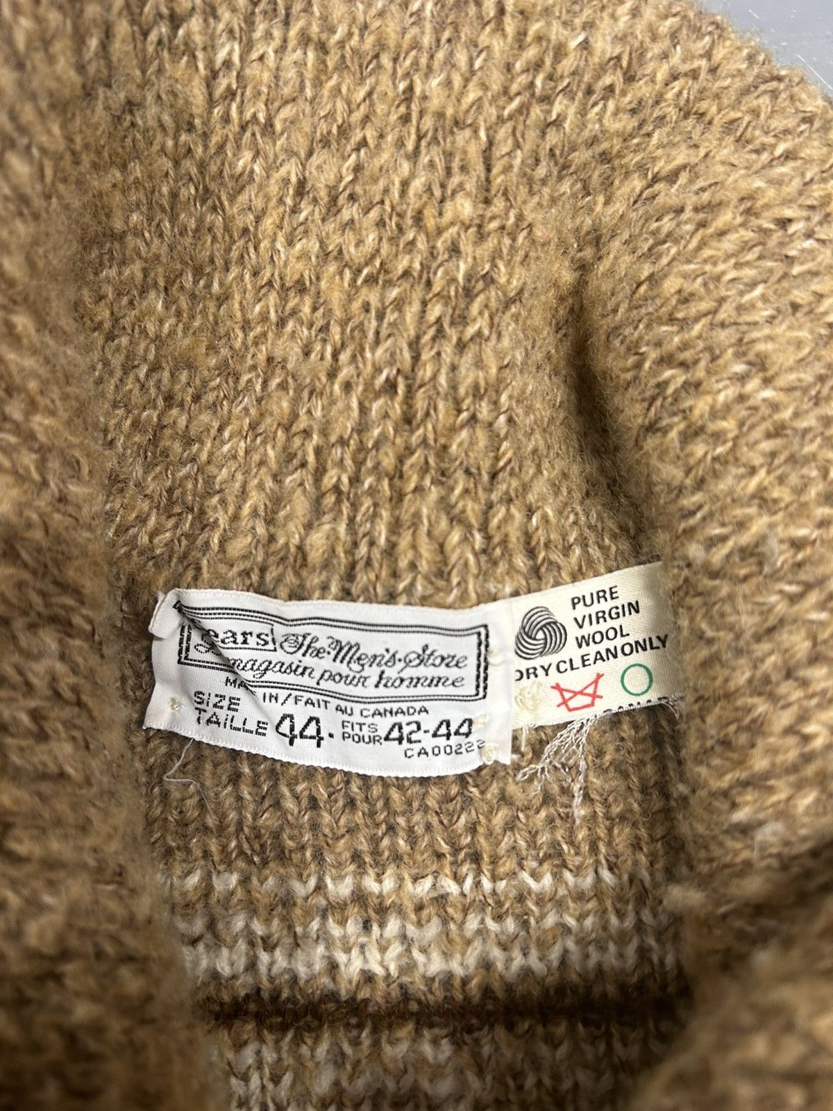 Sears × Vintage Crazy Vintage 80s Sears Zip Up Wool Sweater Beige Christmas Size US L / EU 52-54 / 3 - 2 Thumbnail