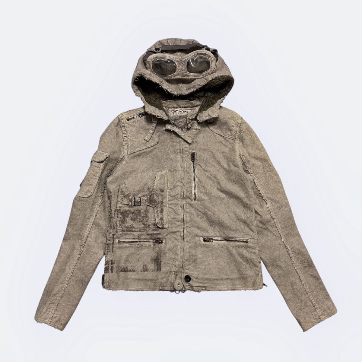 “Share spirit” double zip mods coat Share Spirit Homme share spirit goggle jacket | Grailed