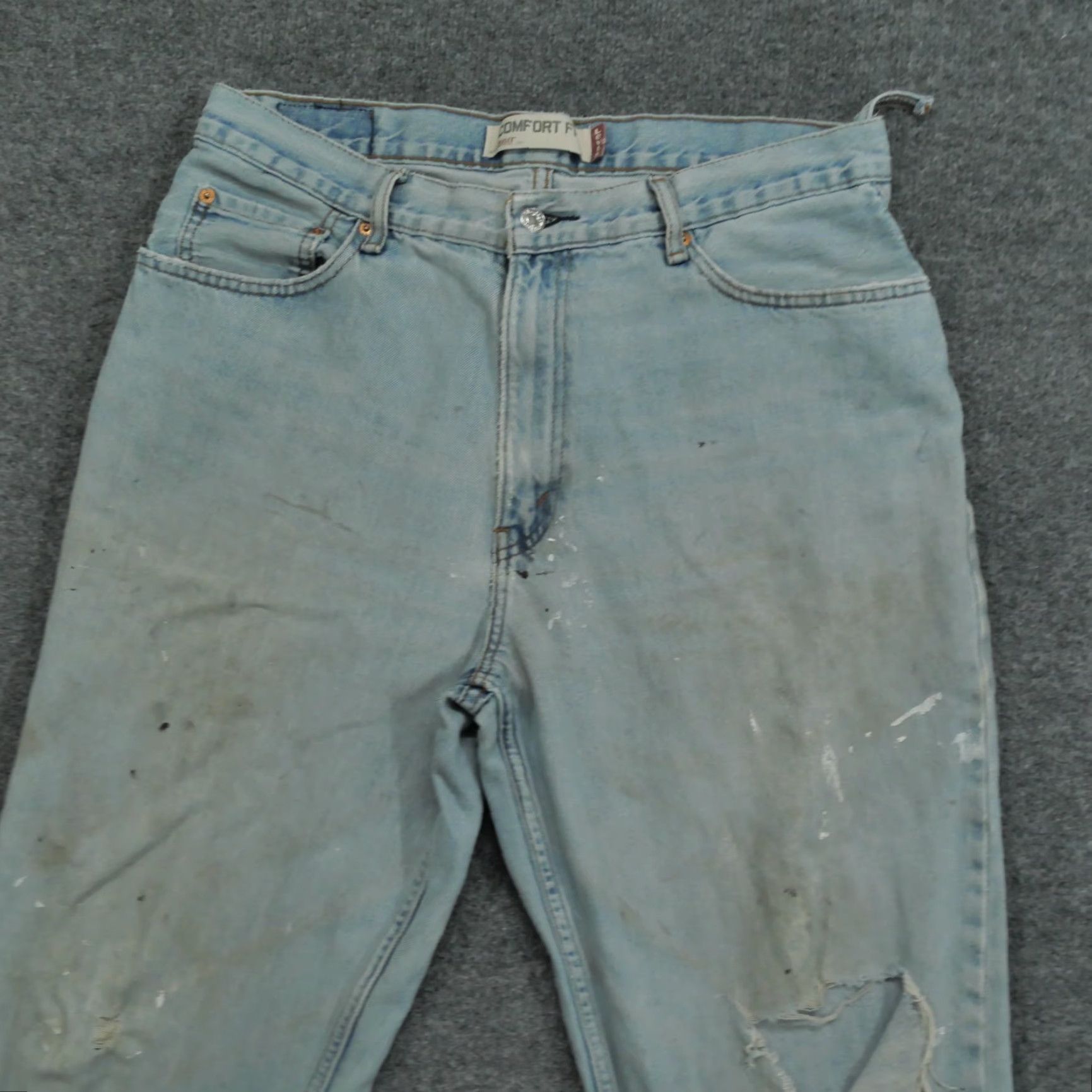 Levi's VINTAGE Levi's 560 Jeans Mens 36x34 Blue Distressed Grunge Tapered Baggy 90s Men Jeans Size US 36 / EU 52 - 4 Thumbnail