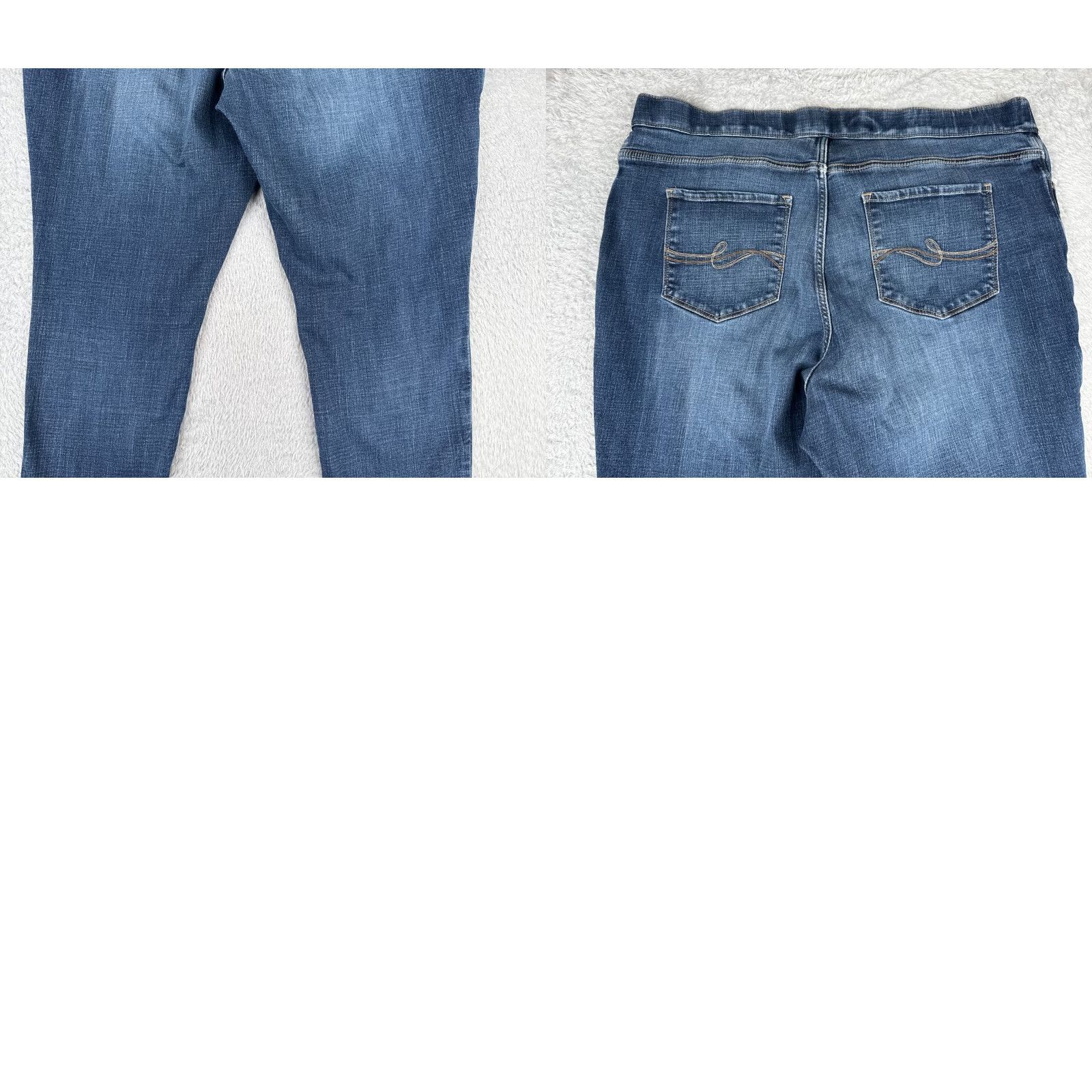 Lee Lee Jeans Women 18W Blue Denim Mid Rise Bootcut 5-Pocket Design Cotton Blend 39x28 Plus Size Size 40" / US 18 - 10 Thumbnail