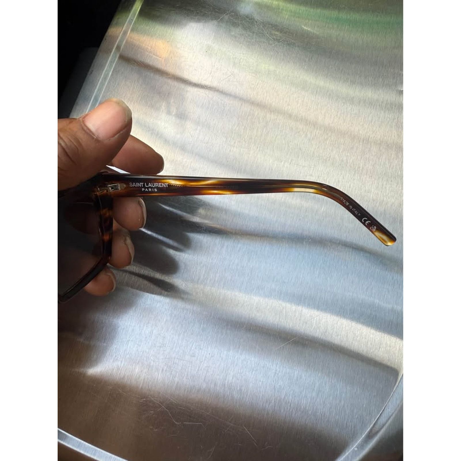 Saint Laurent Paris Saint Laurent Women Sunglasses Havana Yellow Cat Eye NEW Size ONE SIZE - 4 Thumbnail