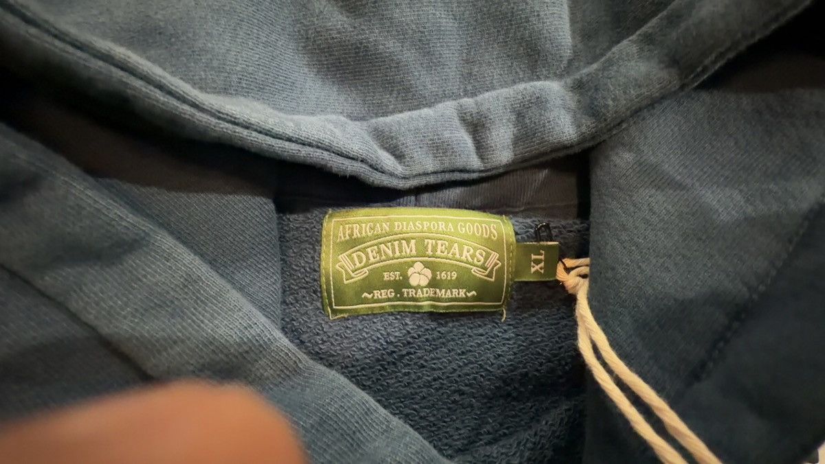 DENIM TEARS Denim Tears Blue Hooded Pullover - Size XL NEW WITH TAGS Size US XL / EU 56 / 4 - 3 Thumbnail