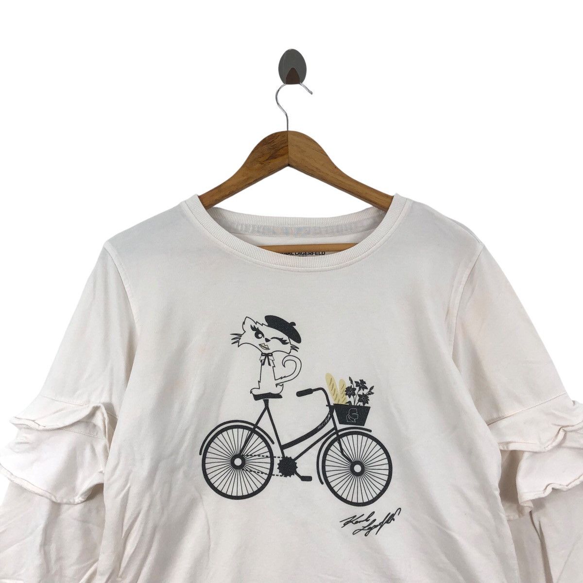 Karl Lagerfeld German Fashion Designer KARL LAGERFELD Paris Cat On Bicycle Size XS / US 0-2 / IT 36-38 - 2 Thumbnail