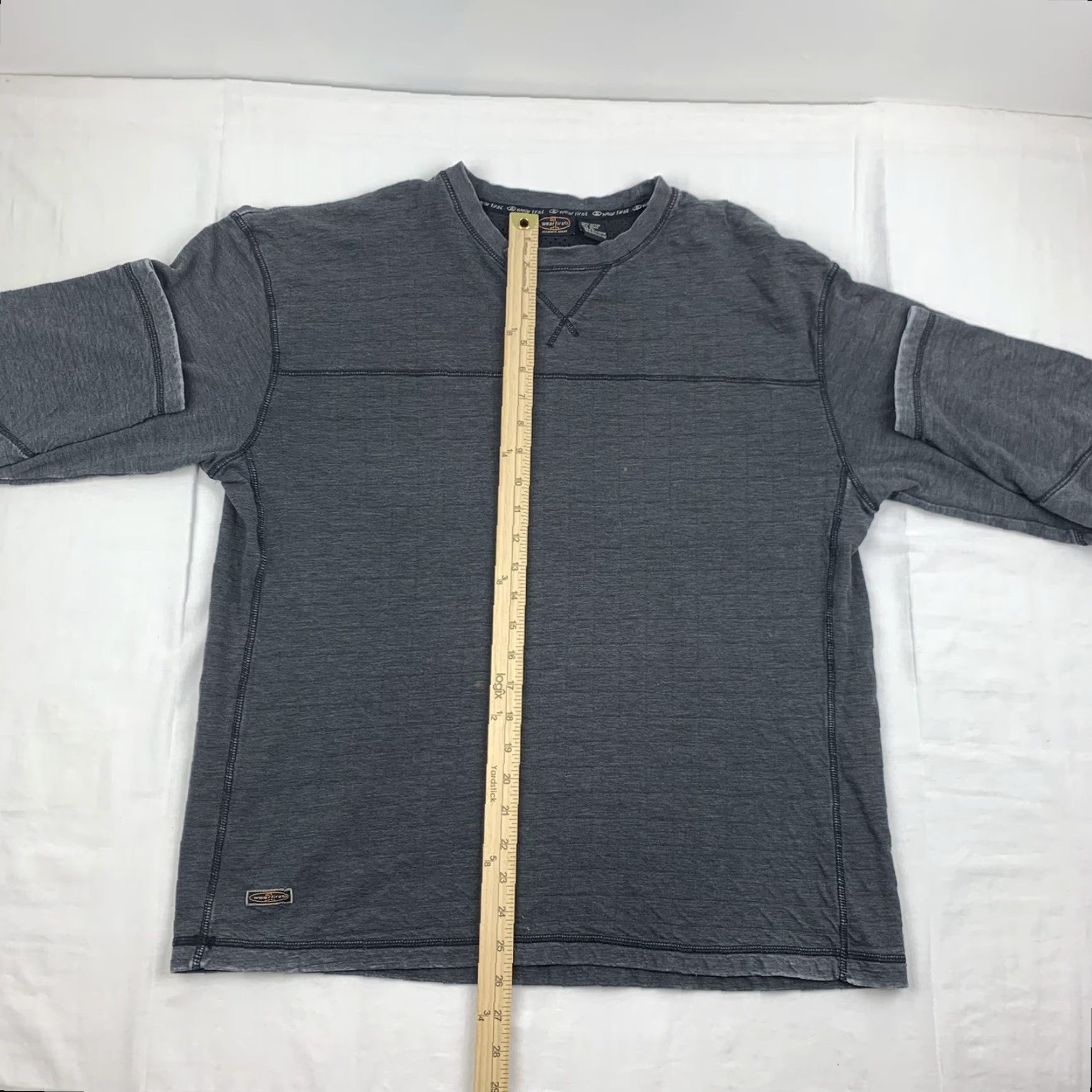 Vintage VINTAGE Wear First Long Sleeve Shirt Adult XL Gray Grunge 90s Y2K Streetwear Mens Shirt Size US XL / EU 56 / 4 - 6 Thumbnail