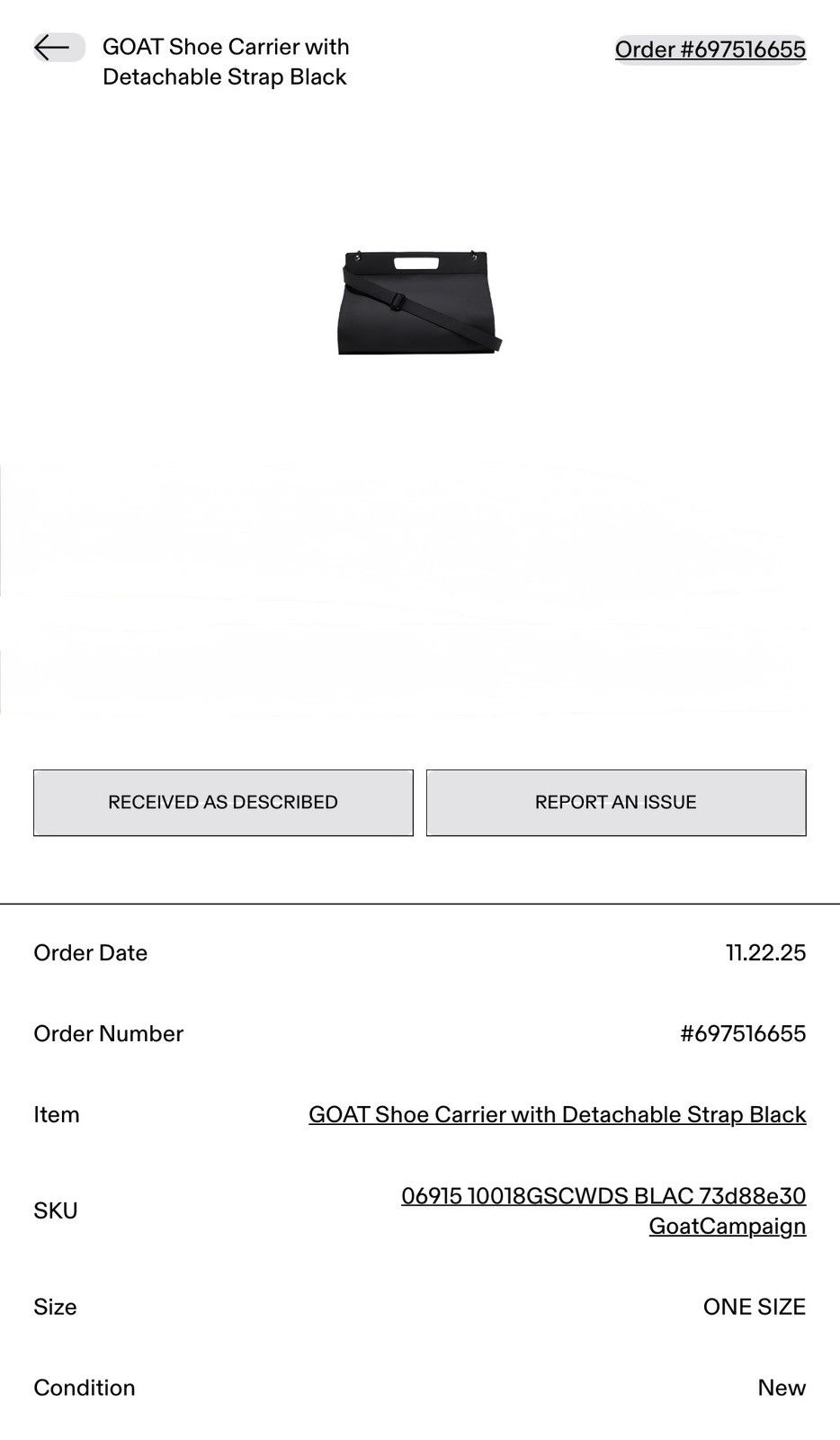 GOAT Crew GOAT Top Handle Shoe Carrier with Detachable Strap (Black) Size ONE SIZE - 5 Thumbnail