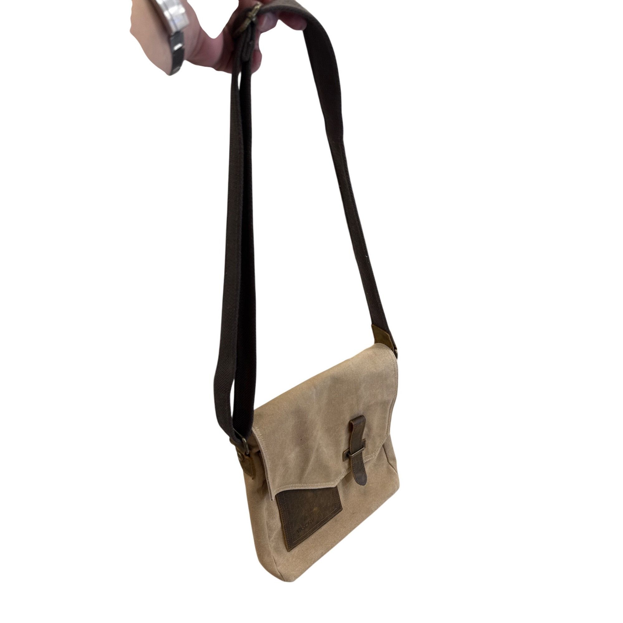 Other Vaschy Canvas & Leather Crossbody Messenger Bag 12x12 SKU 74 Size ONE SIZE - 15 Thumbnail