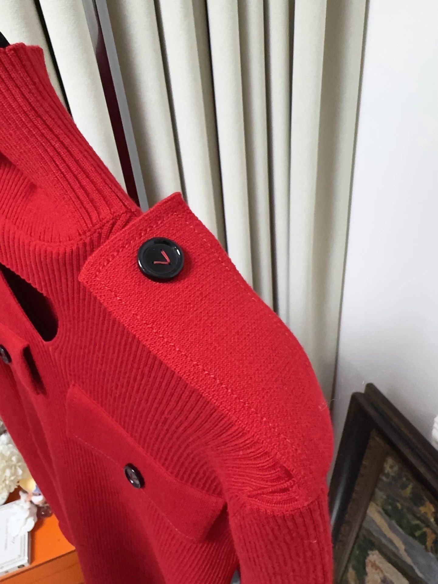 Bottega Veneta BV red openwork triangle long sleeve knit dress S new Size S / US 4 / IT 40 - 8 Thumbnail