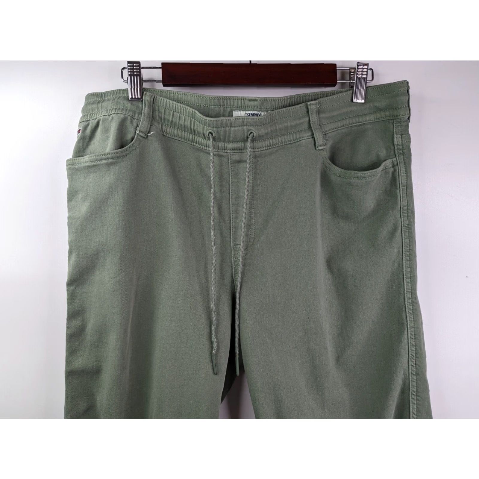 Tommy Hilfiger Tommy Hilfiger Green Joggers Logo Women's M Sweatpants Drawstring Athletic Denim Joggers 90s Tommy Jeans Size 32" / US 10 / IT 46 - 2 Thumbnail