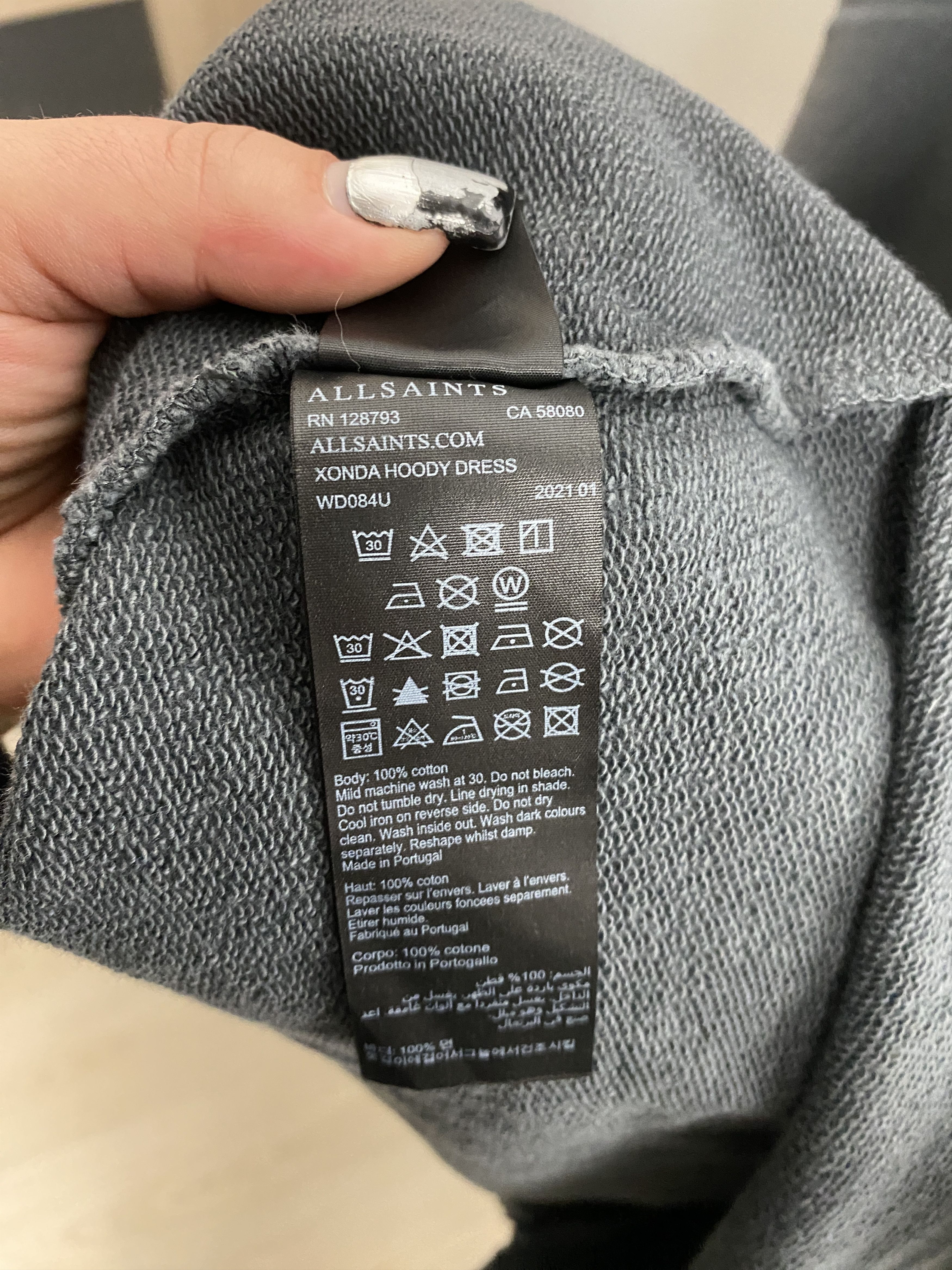 Allsaints Allsaints Xonda Hoody Dress full zip hoodie Size M / US 6-8 / IT 42-44 - 6 Thumbnail