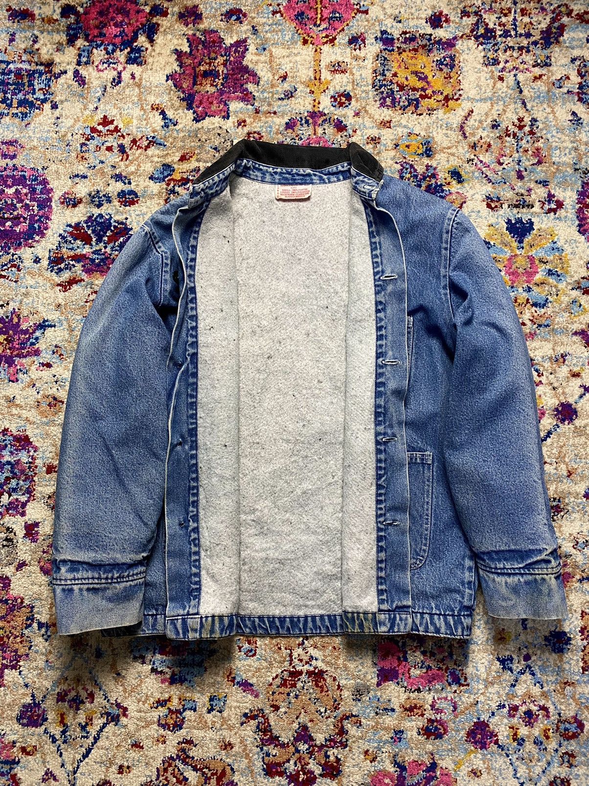 Barker × Vintage Bob Barker Co Inc 90s Denim Blanket Lined Chore Coat Size US L / EU 52-54 / 3 - 6 Thumbnail