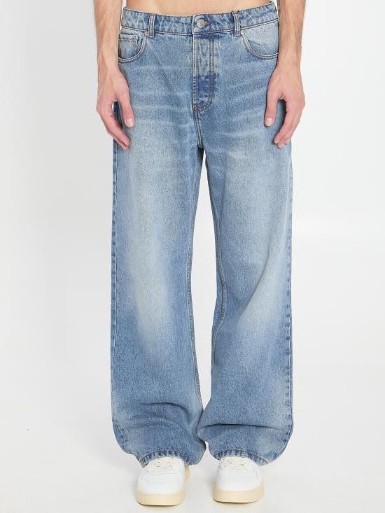 AMI AMI Men Straight Pants HTR450 BLUE Size US 29 - 1 Thumbnail
