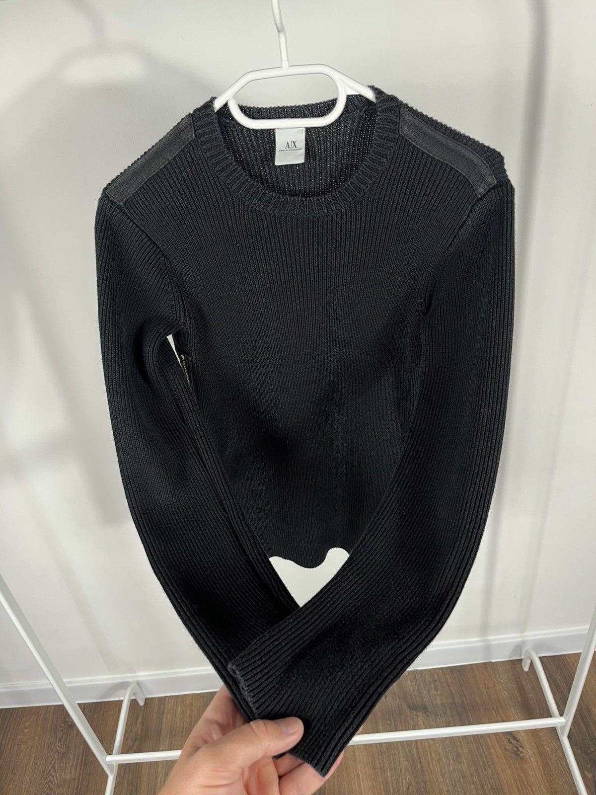 Armani Exchange Armani Exchange Ribbed Sweater Zipper Sides Biker Black Size US S / EU 44-46 / 1 - 4 Thumbnail