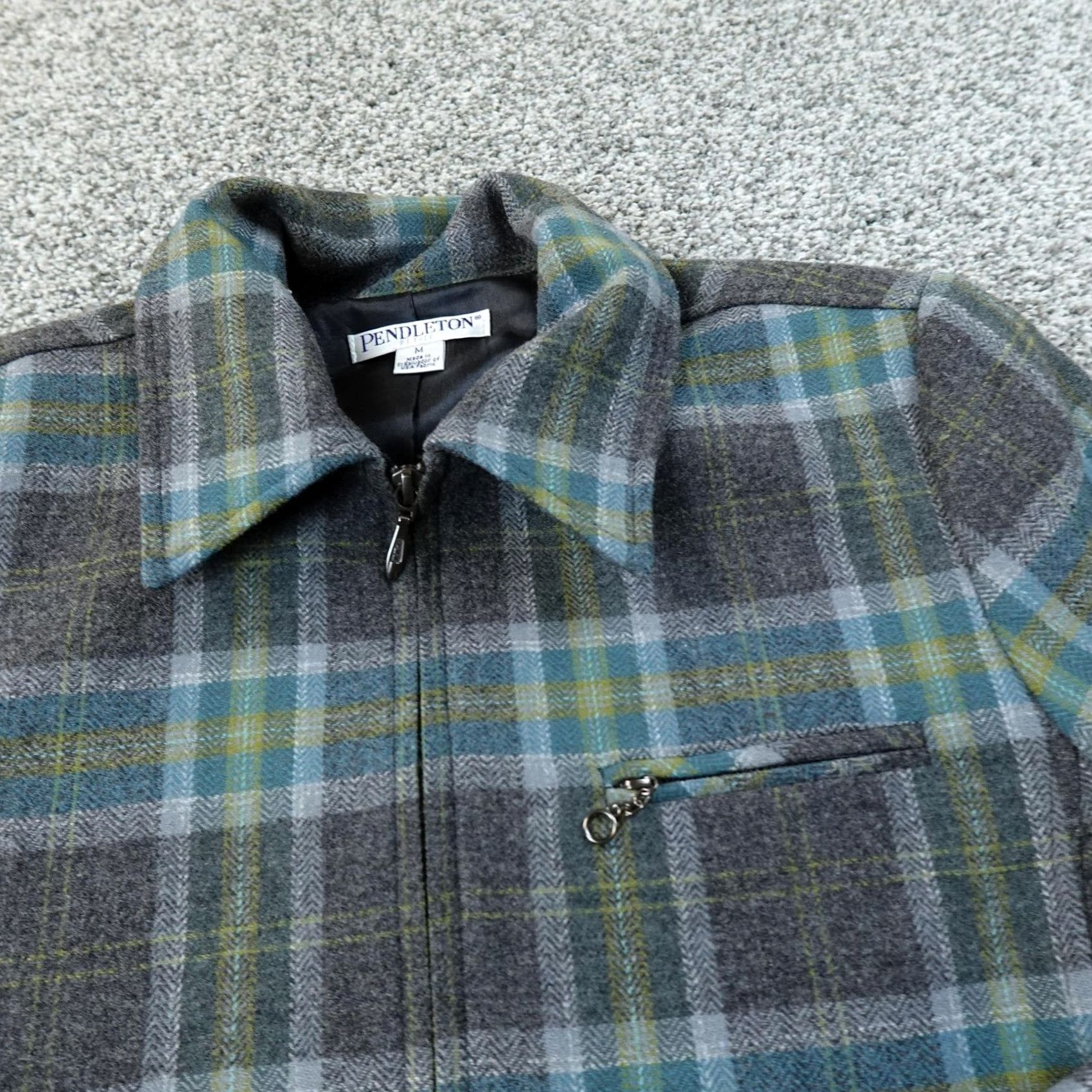 Pendleton Pendleton Jacket Womens M Gray Plaid Wool Full Zip Coat Outdoor Blazer Size M / US 6-8 / IT 42-44 - 3 Thumbnail