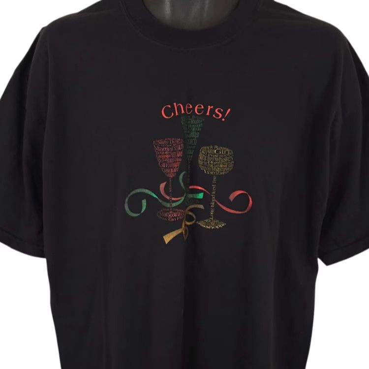 Vintage Cocktail Hour T ShirtMens XL Black Cheers Martini Daiquiri Margarita Size US XL / EU 56 / 4 - 2 Thumbnail