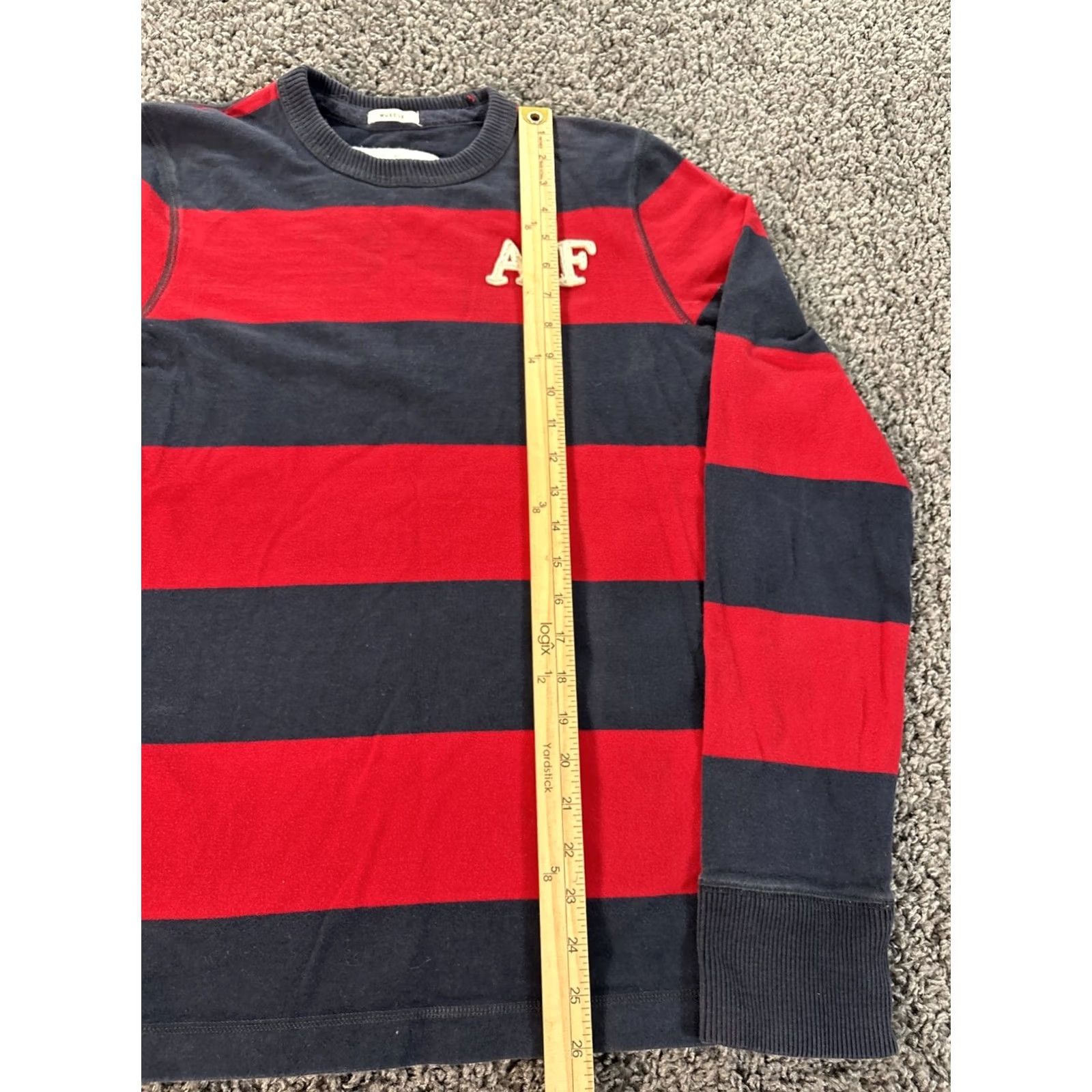 Abercrombie & Fitch Abercrombie & Fitch Shirt Mens L Striped Muscle Long Sleeve Rugby Y2K Preppy Red Size US L / EU 52-54 / 3 - 2 Thumbnail