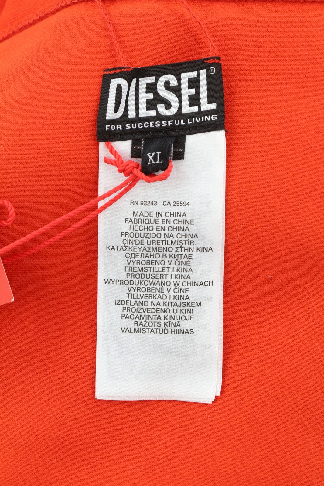Diesel S-MAST-REV XL Orange Front Logo Sweatshirt 41011 Size US XL / EU 56 / 4 - 10 Thumbnail