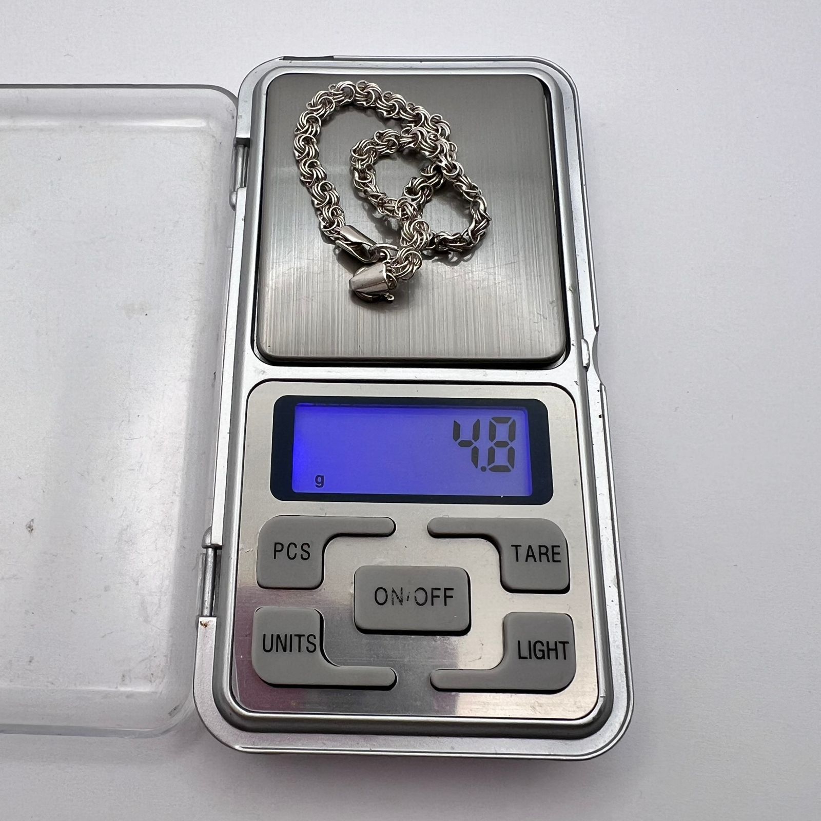 Sterling Silver Vintage Sterling Silver 925 Chain Bracelet Jewelry 4.8 gr Size ONE SIZE - 2 Thumbnail