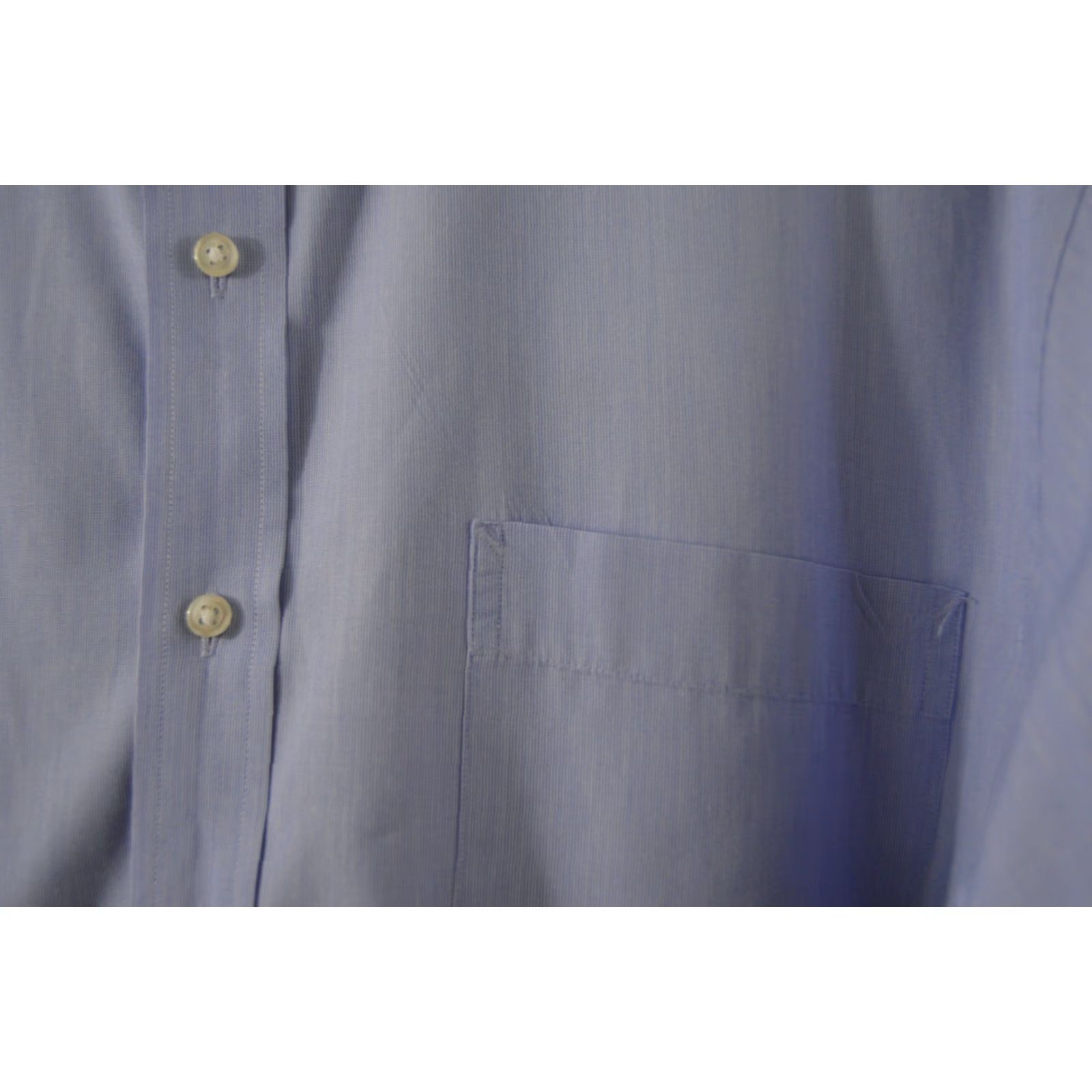 Tommy Hilfiger Tommy Hilfiger Men's L/S Blue Dress Shirt SZ 16 32-33 - Button-Up, Long Sleeve, Regular Size, Blue, Solid, Classic Theme, Mens Shirt Size 42R - 3 Thumbnail