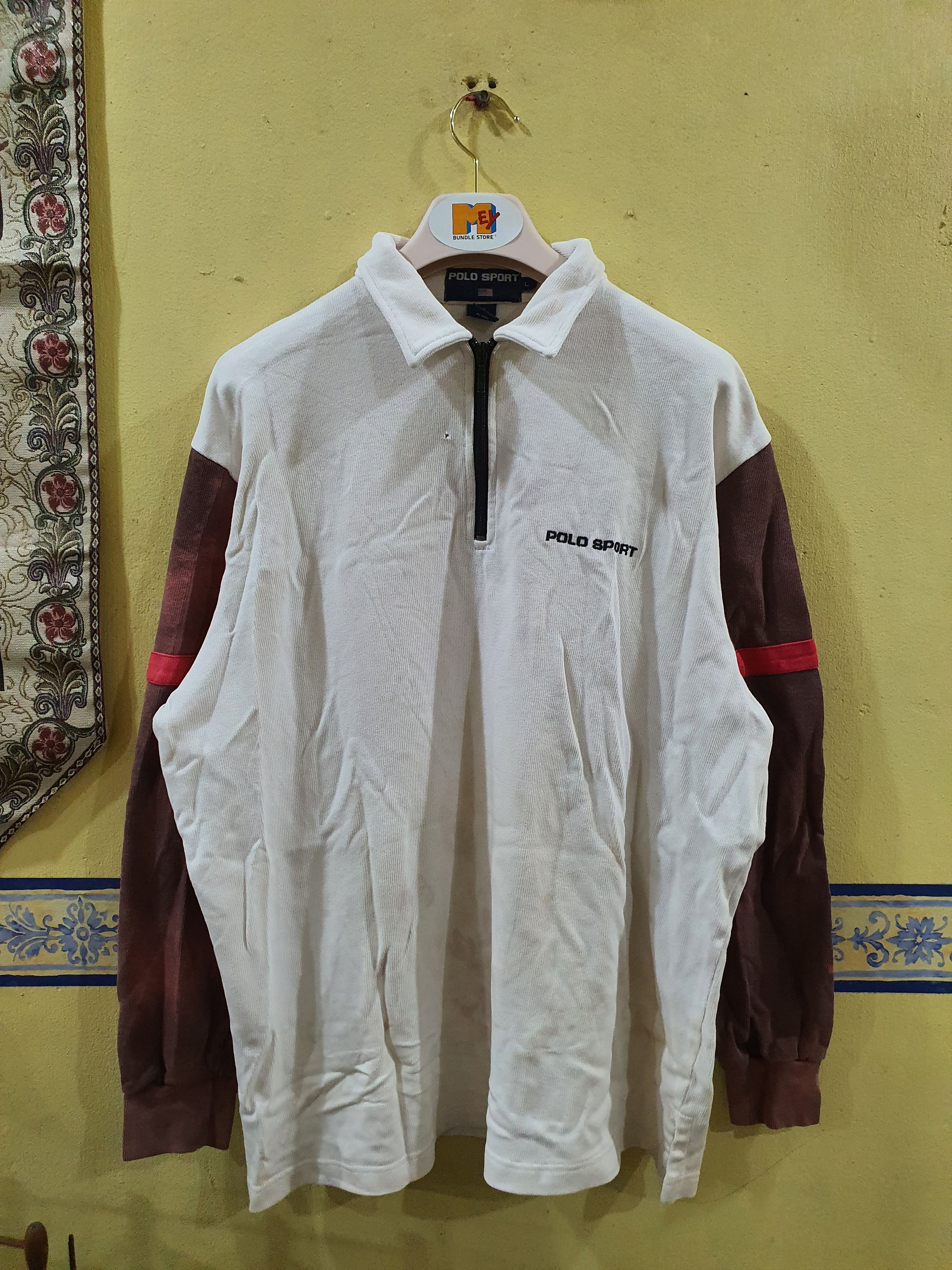 Polo Ralph Lauren vintage 90s Polo Sport Ralph Lauren long-sleeve rugby shirt Size US L / EU 52-54 / 3 - 1 Thumbnail
