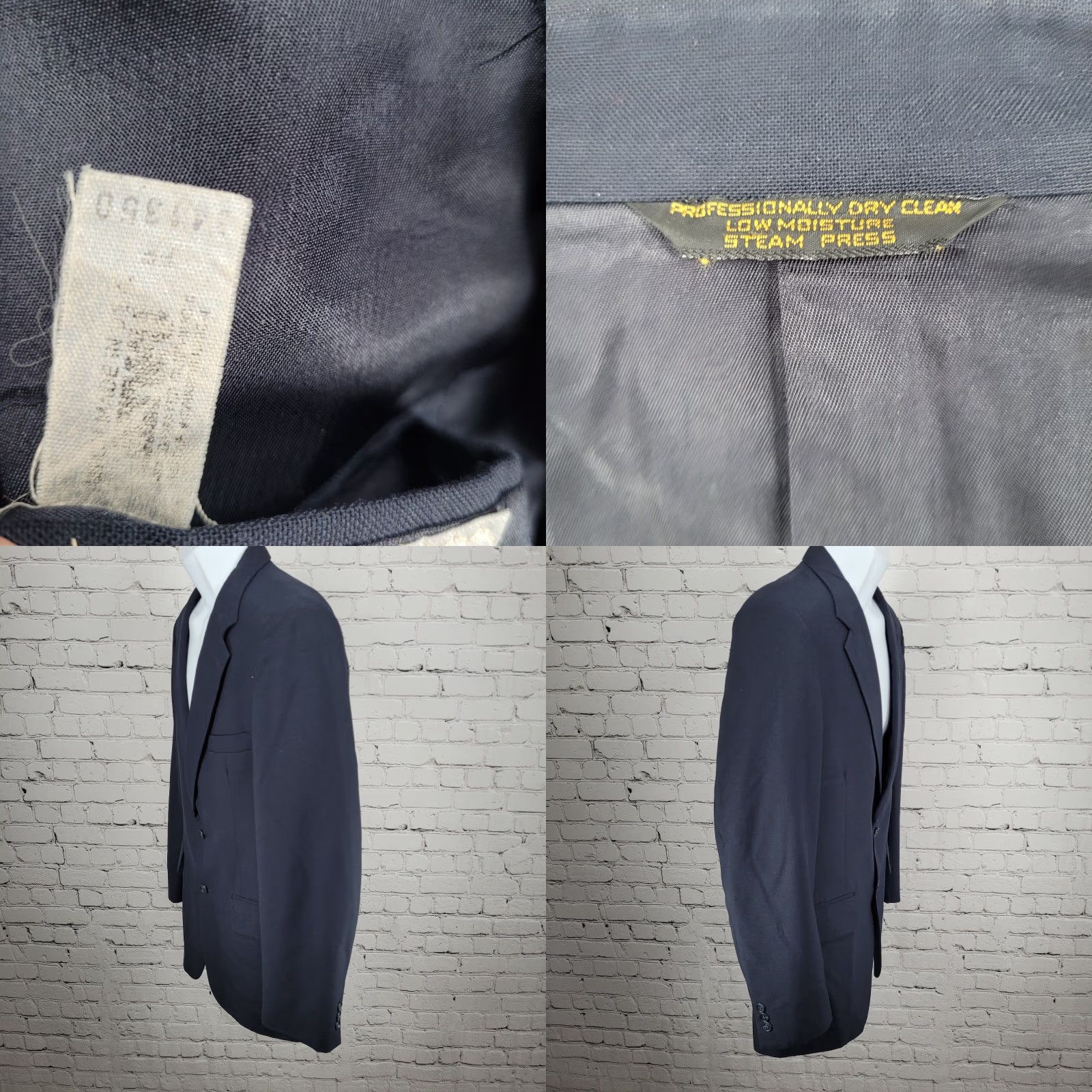 Vintage VINTAGE Pietro Rossi Blazer Suit Coat Navy 2 Button Vented Notch Sport Coat Men 39 Size 40R - 9 Thumbnail
