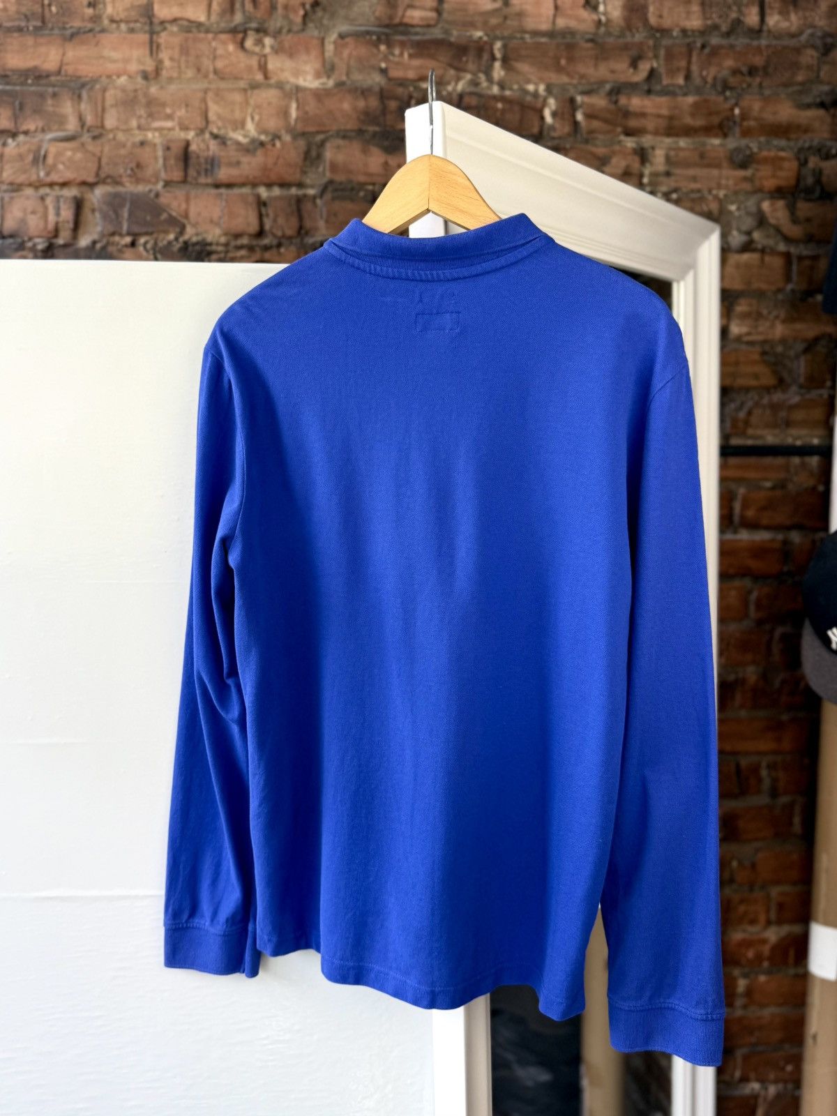 Giorgio Armani Armani Jeans Mens Blue Long Sleeve Polo Shirt Regular Fit Size US L / EU 52-54 / 3 - 2 Thumbnail