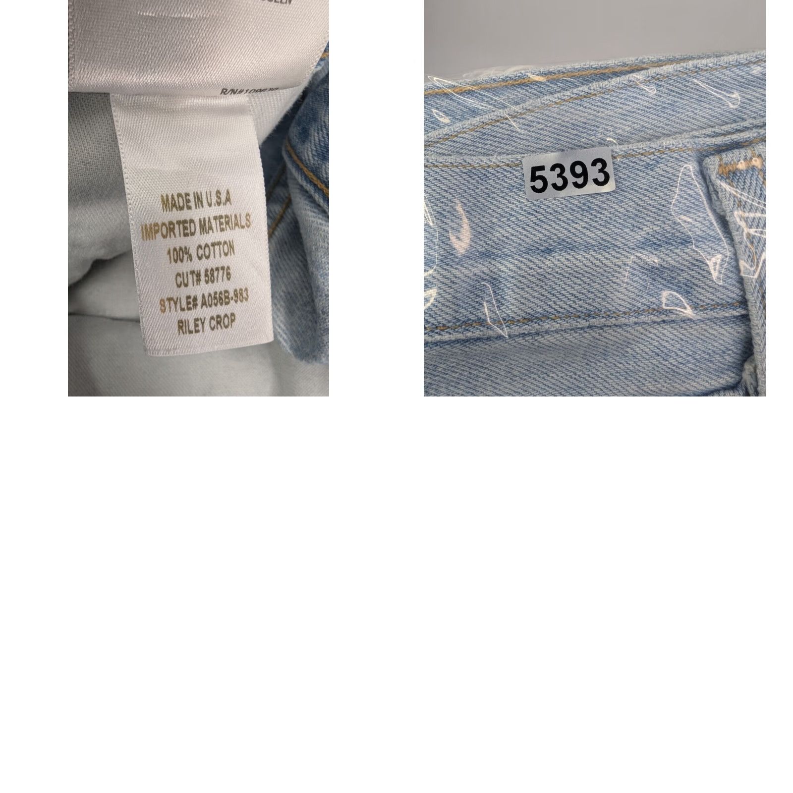Agolde AGOLDE Riley High Rise Straight Crop Jeans Light Wash 26 A066B-983 Womens Jeans Distressed"} Size 28" / US 6 / IT 42 - 9 Thumbnail