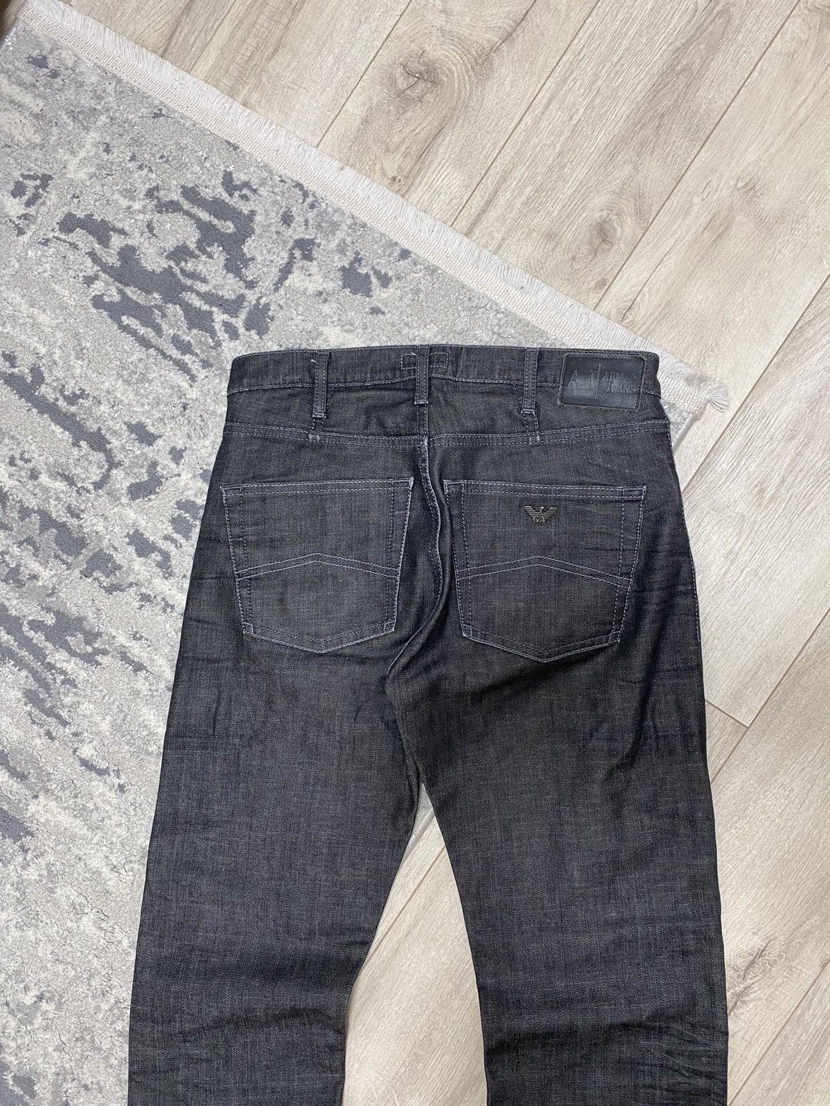 Armani Vintage Armani Baggy Jeans Silver Metal Logo Size US 32 / EU 48 - 5 Thumbnail
