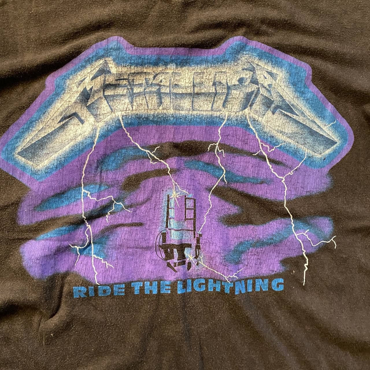 Band Tees VINTAGE 80S METALLICA RIDE THE LIGHTING THRASHED FADED TEE Size US M / EU 48-50 / 2 - 2 Thumbnail