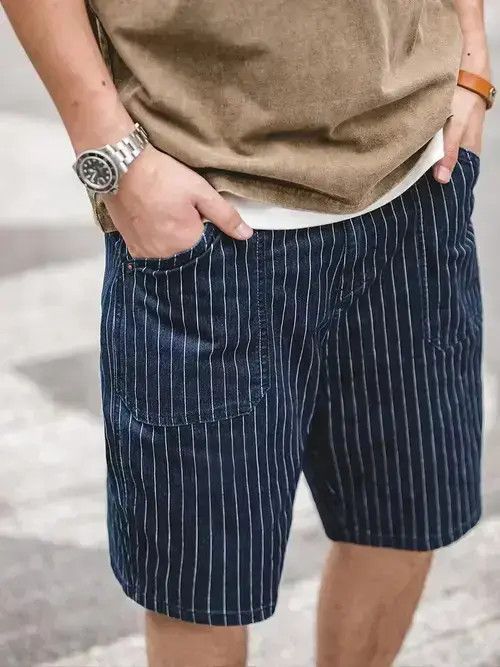 Japanese Brand 20SS Indigo Union Japan Navy Striped Shorts Size US 32 / EU 48 - 4 Thumbnail