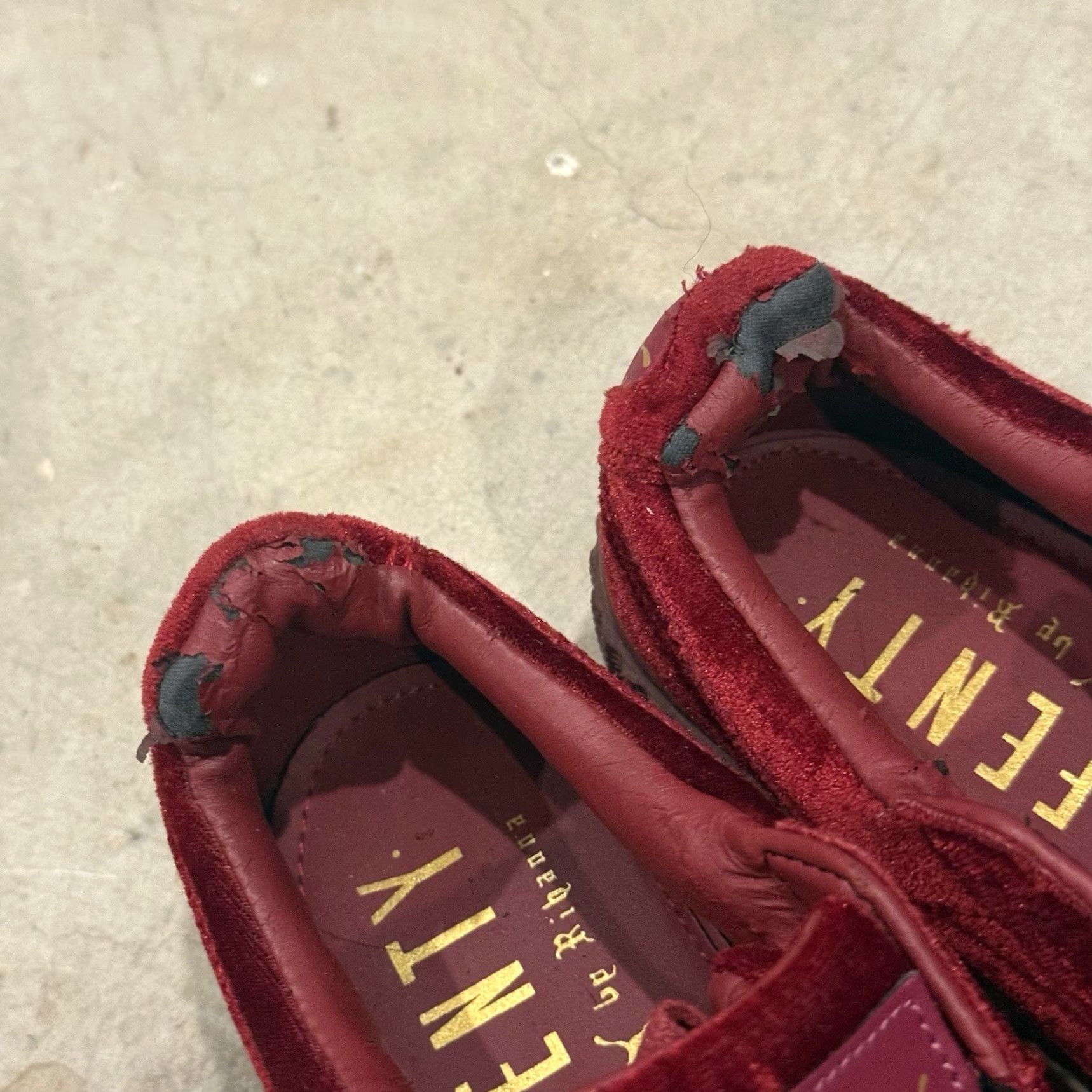 Puma VINTAGE PUMA Fenty by Rihanna Suede Platform Sneakers Creepers Burgundy Red Womens 6.5 US Size US 4 / IT 34 - 2 Thumbnail