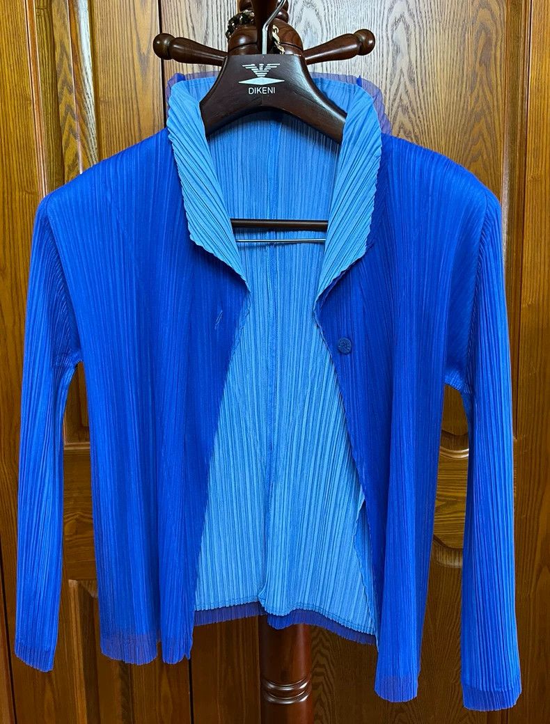 Issey Miyake Issey Miyake size:3 Blue pleated double-layered coat Size M / US 6-8 / IT 42-44 - 4 Thumbnail